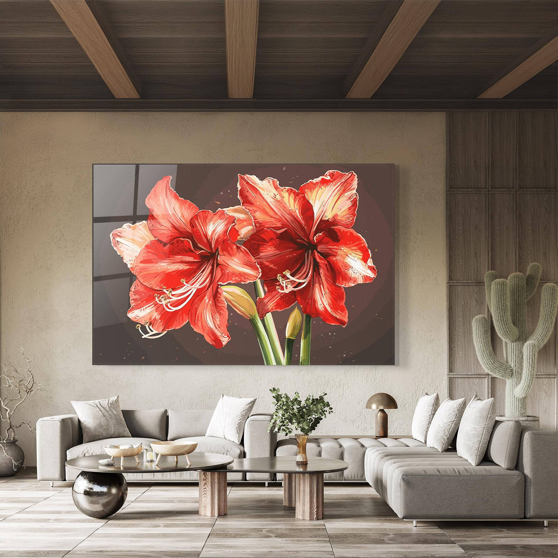 Tablou Sticla Orange Pretty Lily mockup 8