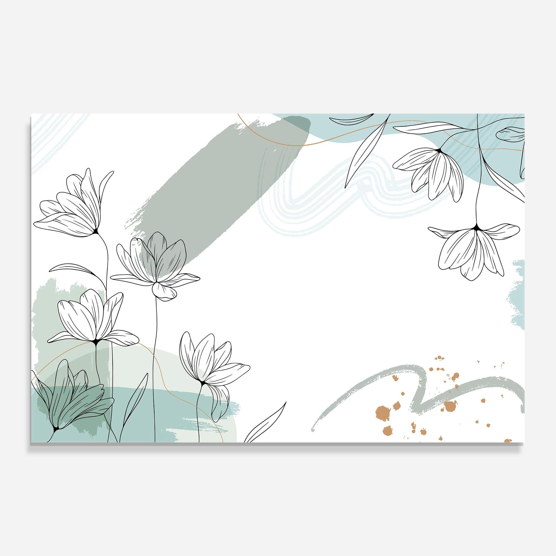 Tablou Sticla Black Blue Line mockup 0