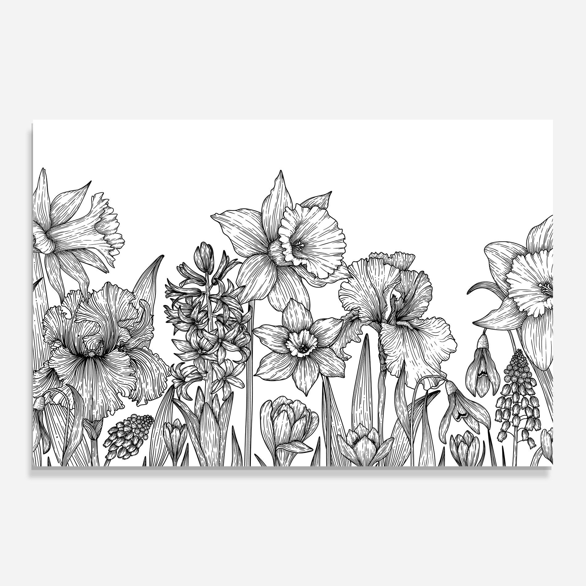 Tablou Sticla Black Line Plant mockup 0