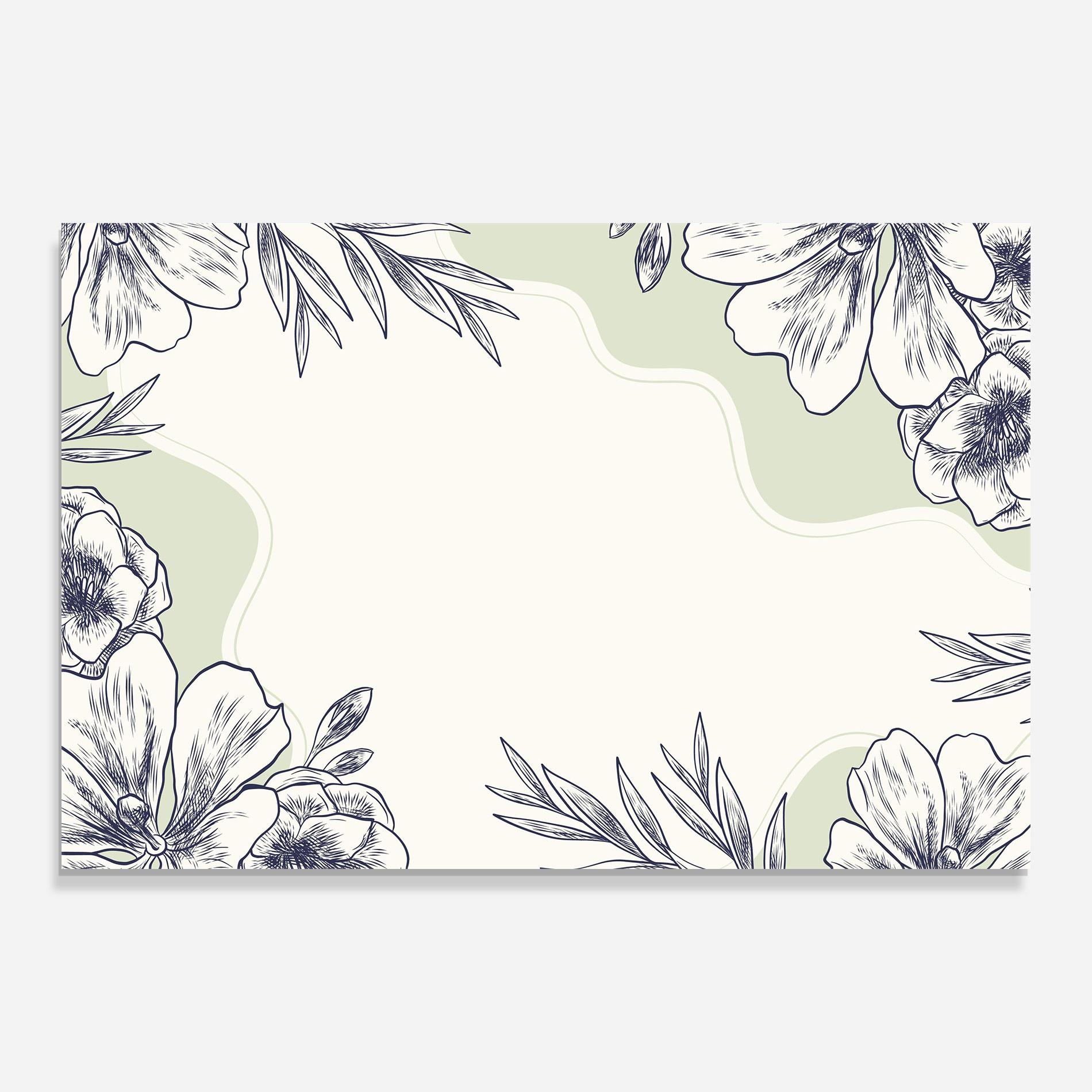 Tablou Sticla Blue Line Green mockup 0