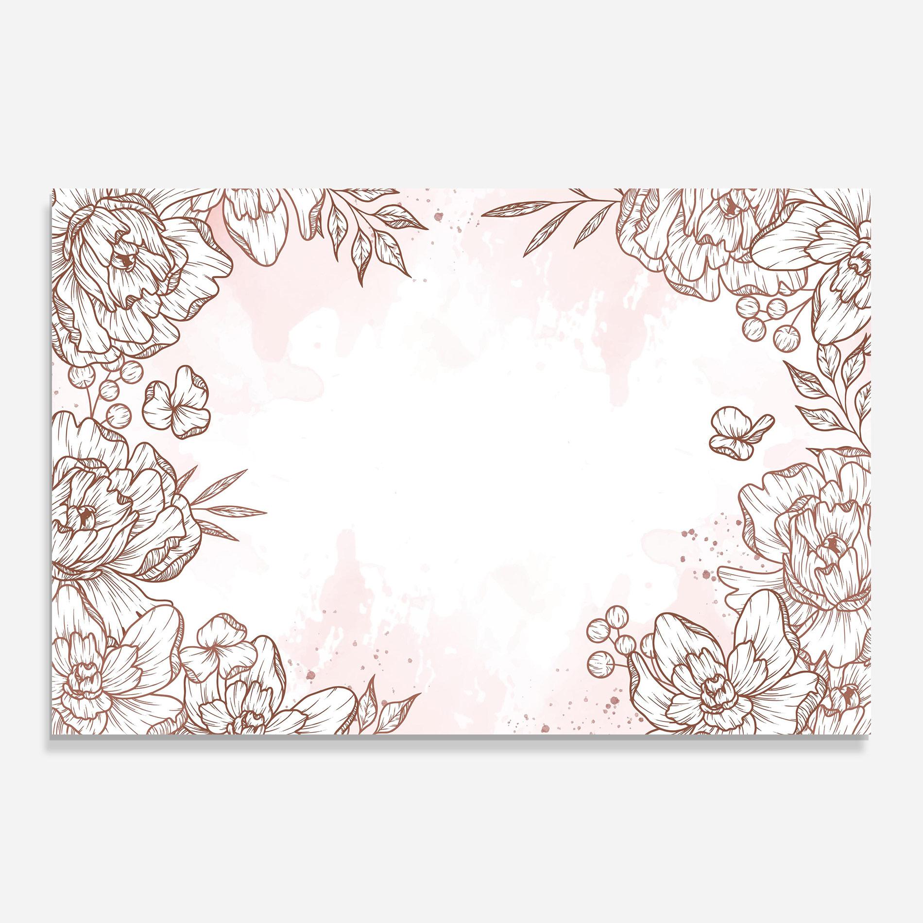 Tablou Sticla Brown Flower Line mockup 0