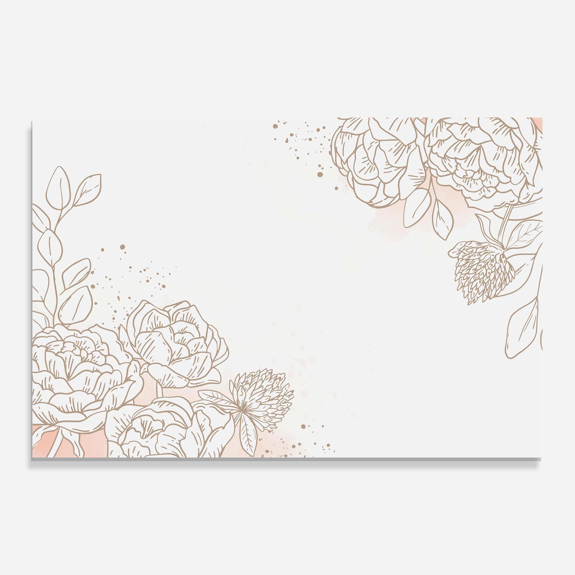 Tablou Sticla Cream Line Flower mockup 0
