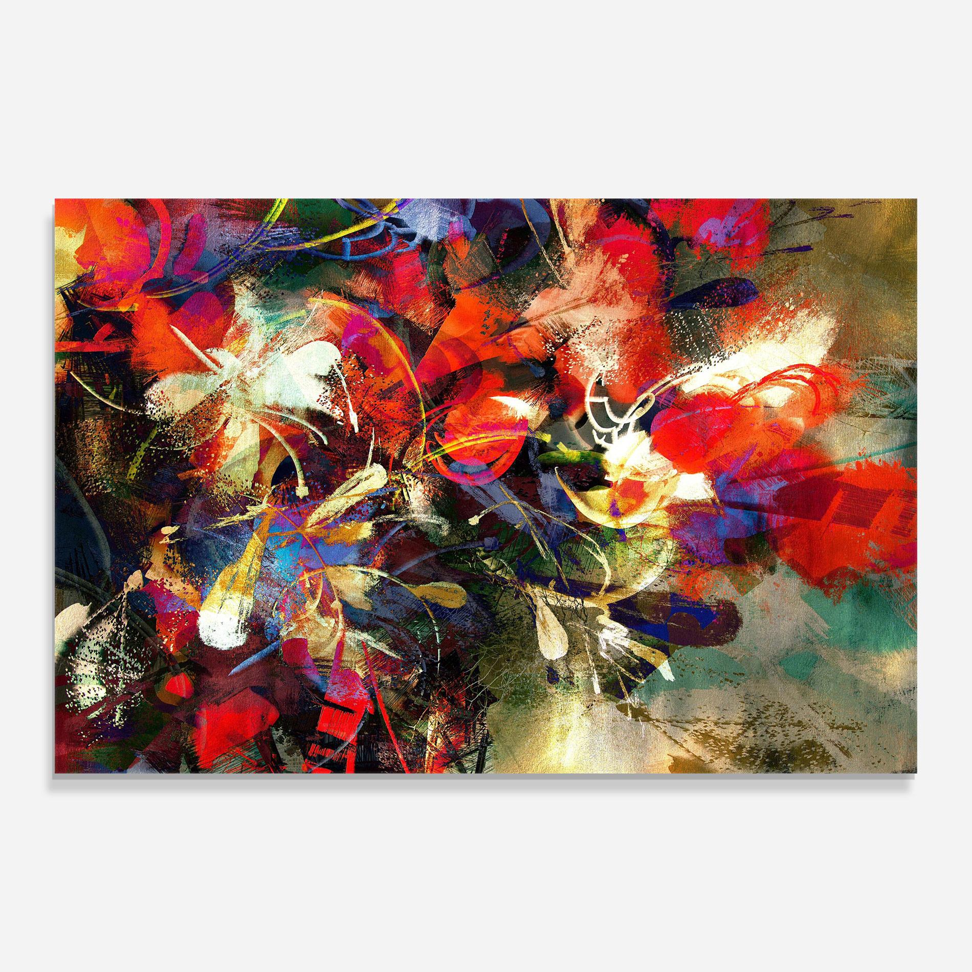 Tablou Sticla Flori Abstracte mockup 0