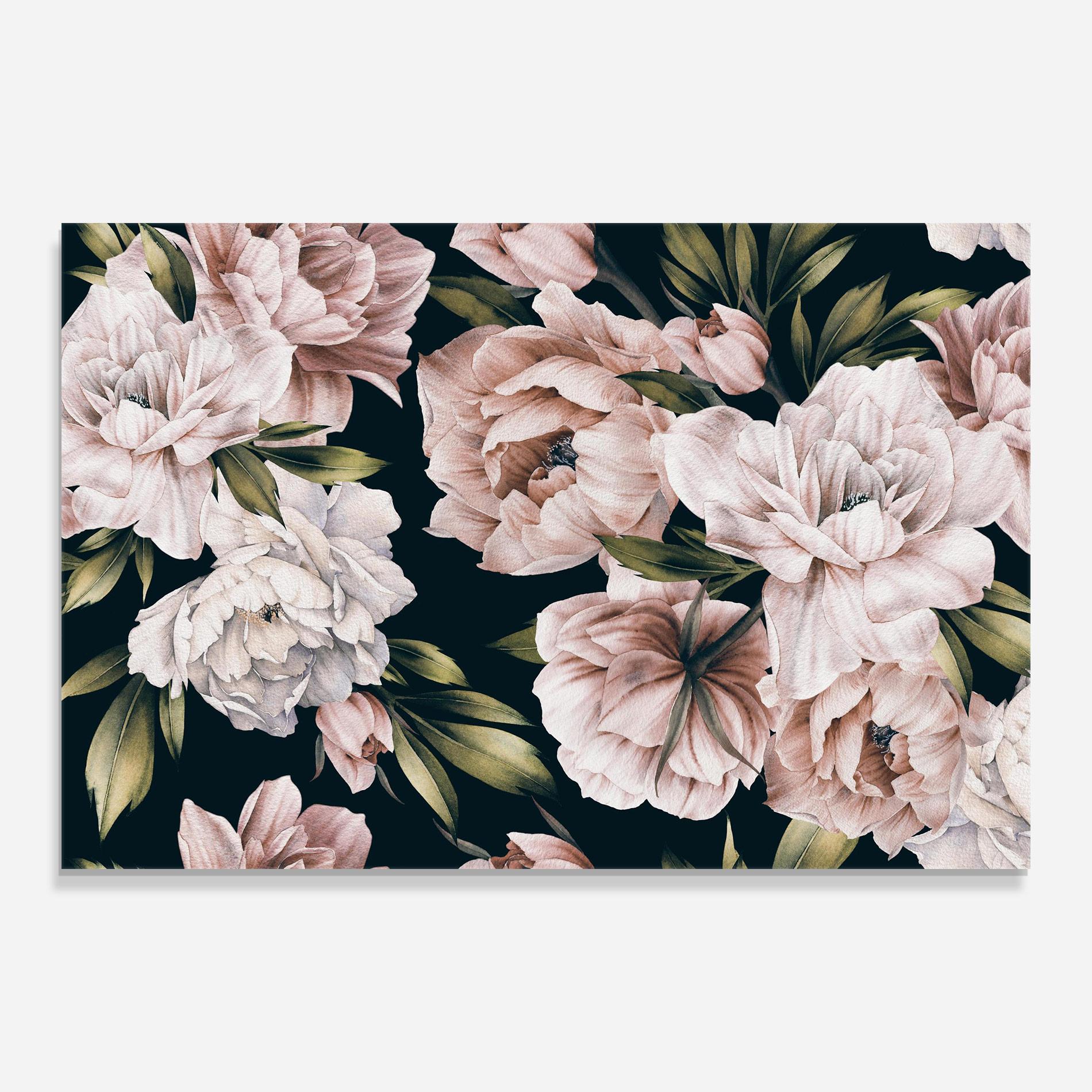 Tablou Sticla Flori De Bujori mockup 0