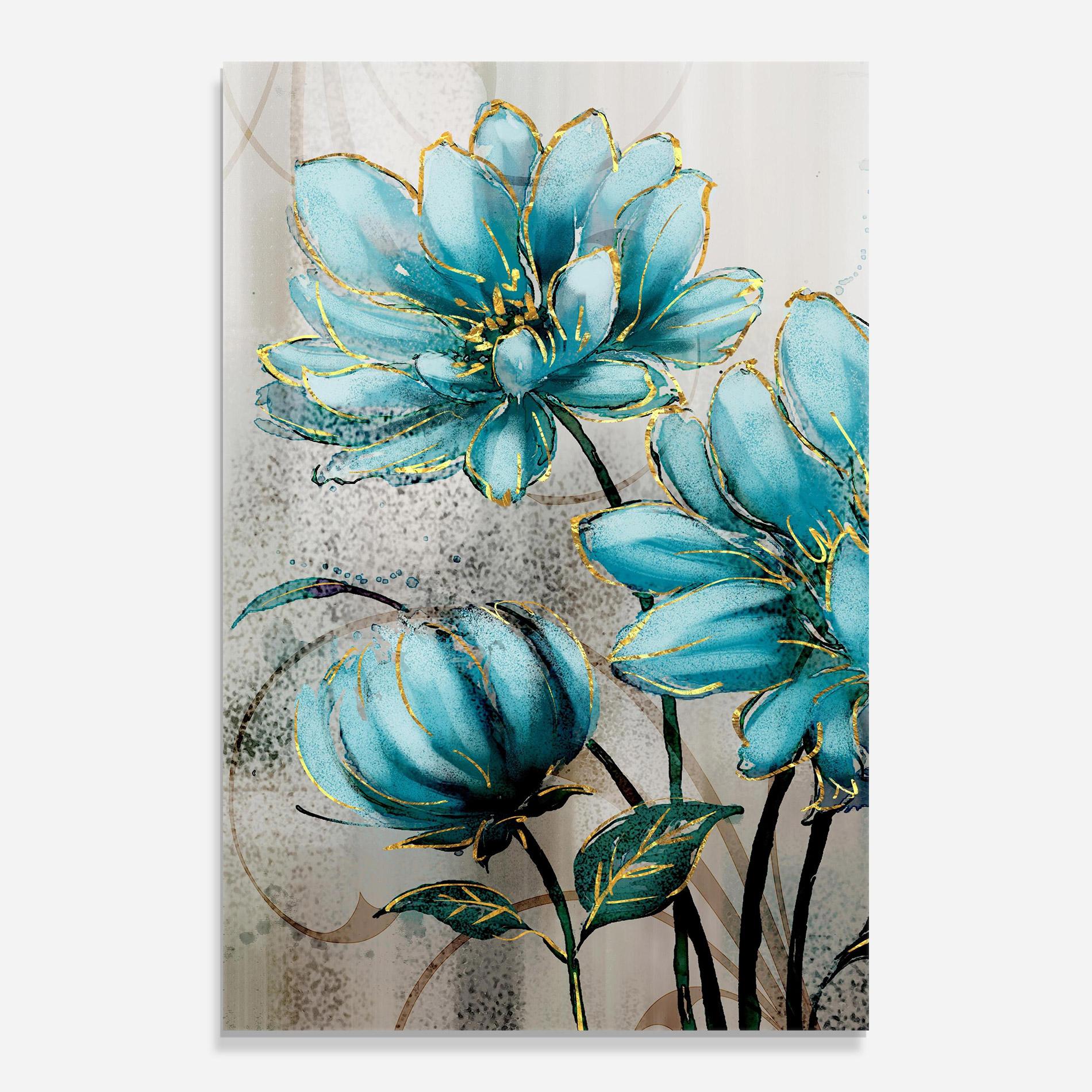 Tablou Sticla Bujori Albastri mockup 0