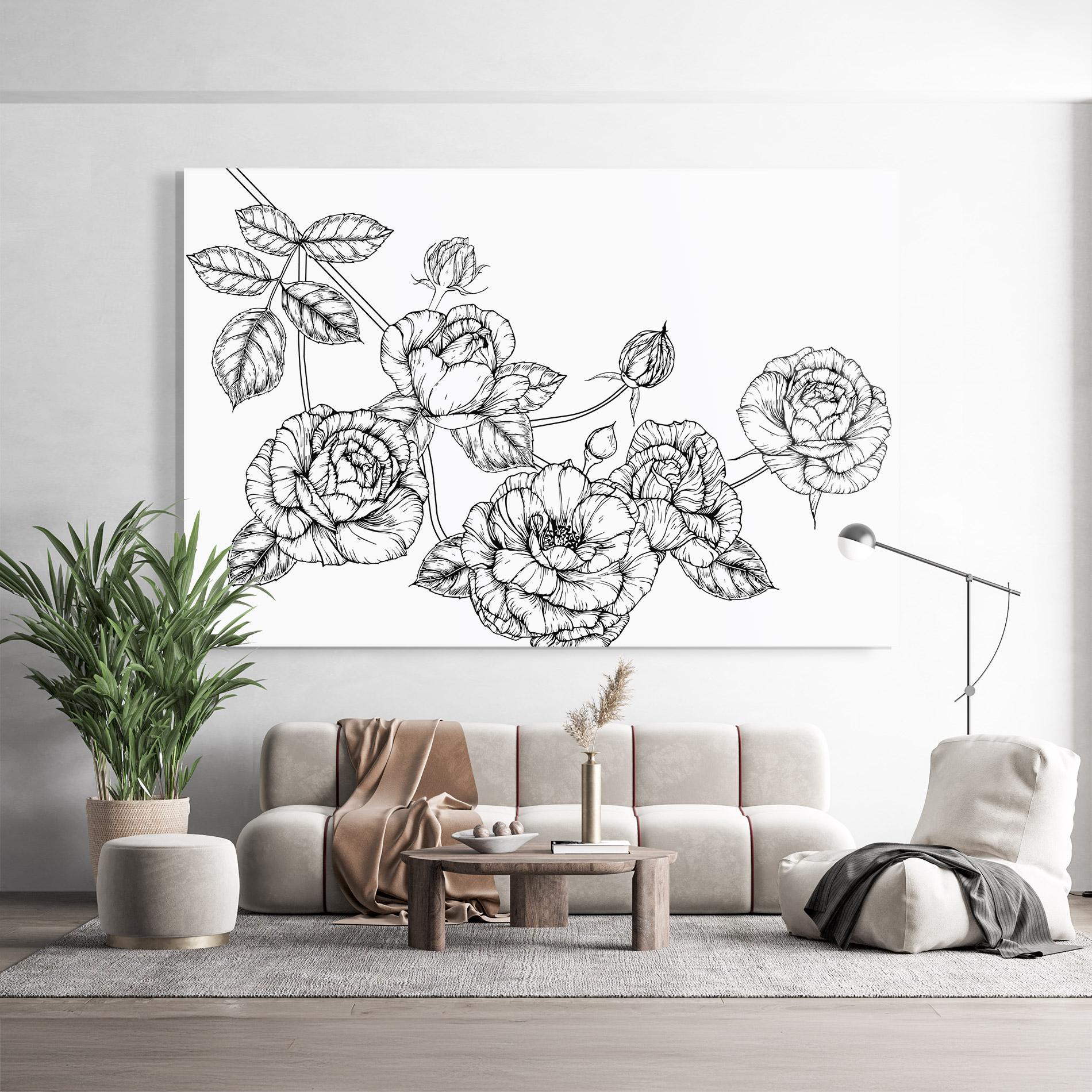 Tablou Sticla Big Roses Line mockup 9