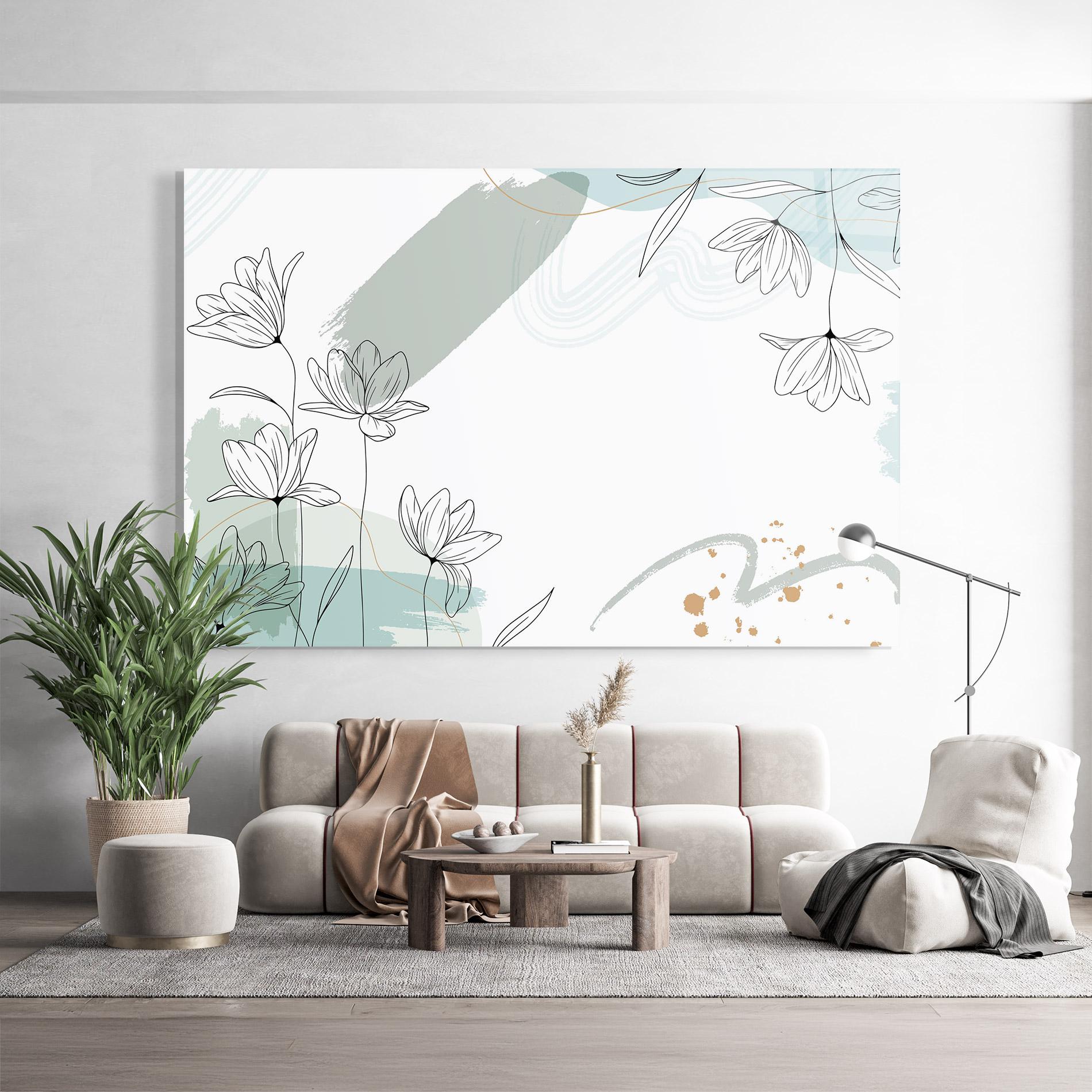 Tablou Sticla Black Blue Line mockup 9