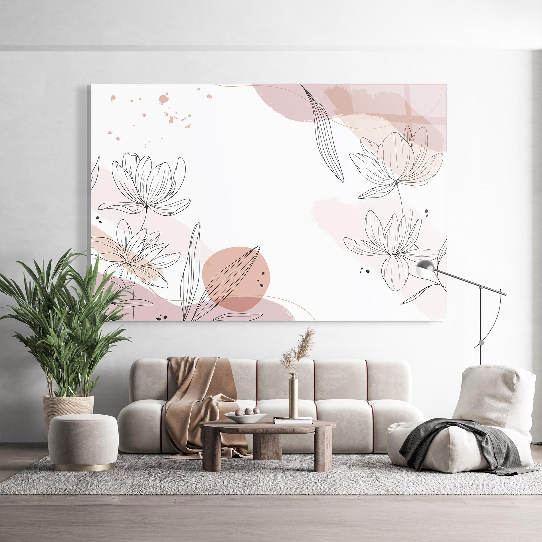 Tablou Sticla Black Pink Line mockup 9