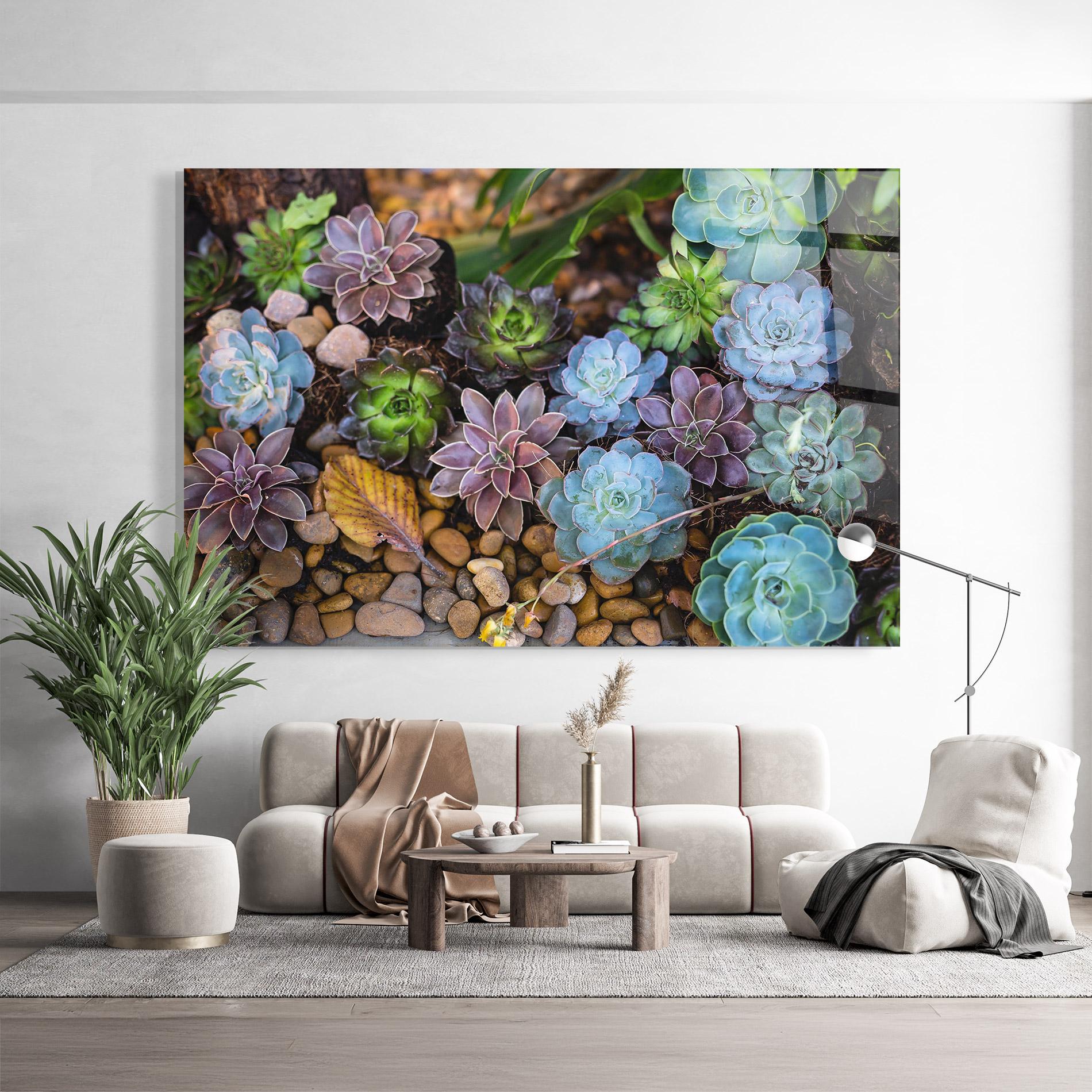 Tablou Sticla Colorful Flowers mockup 9