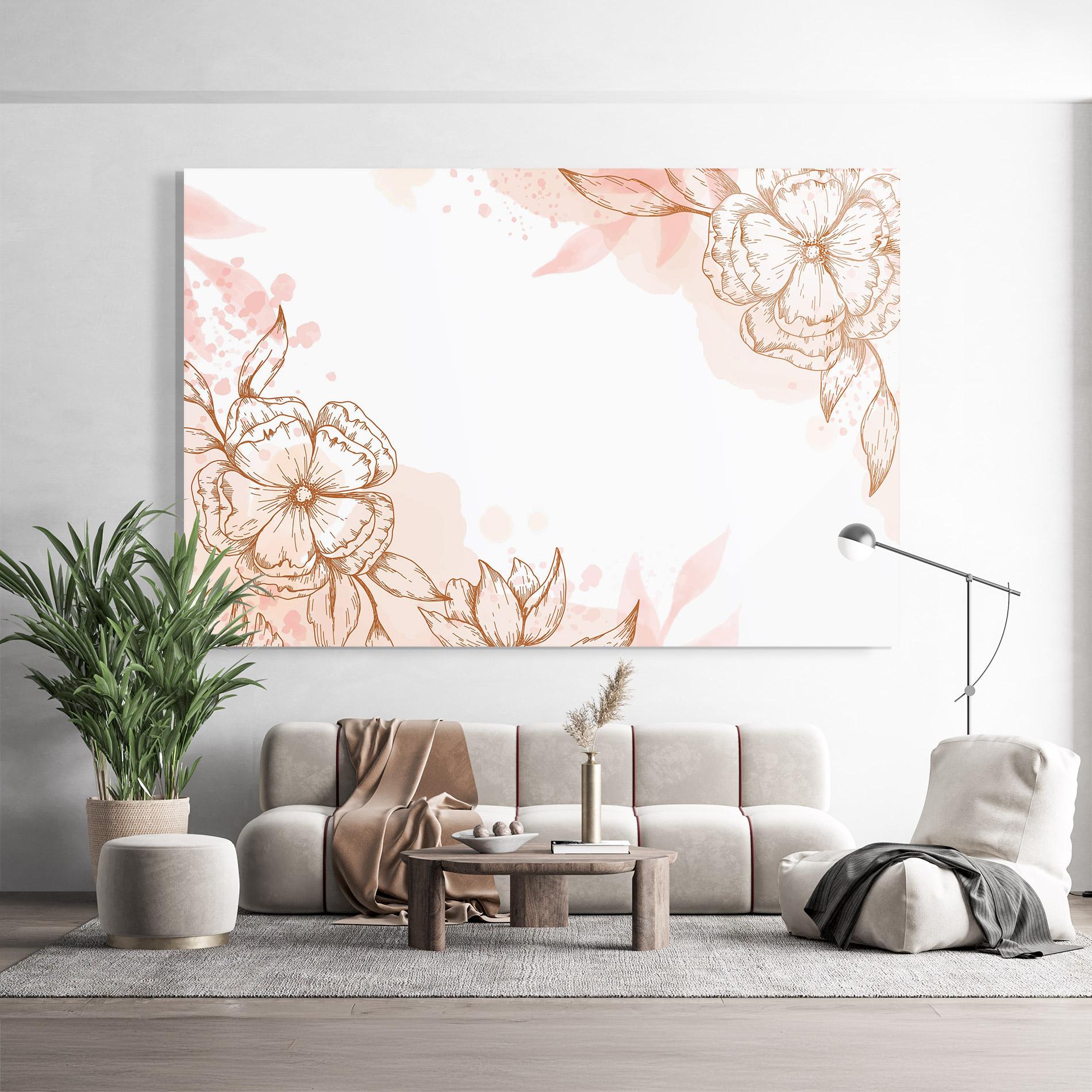 Tablou Sticla Red Brown Line mockup 9