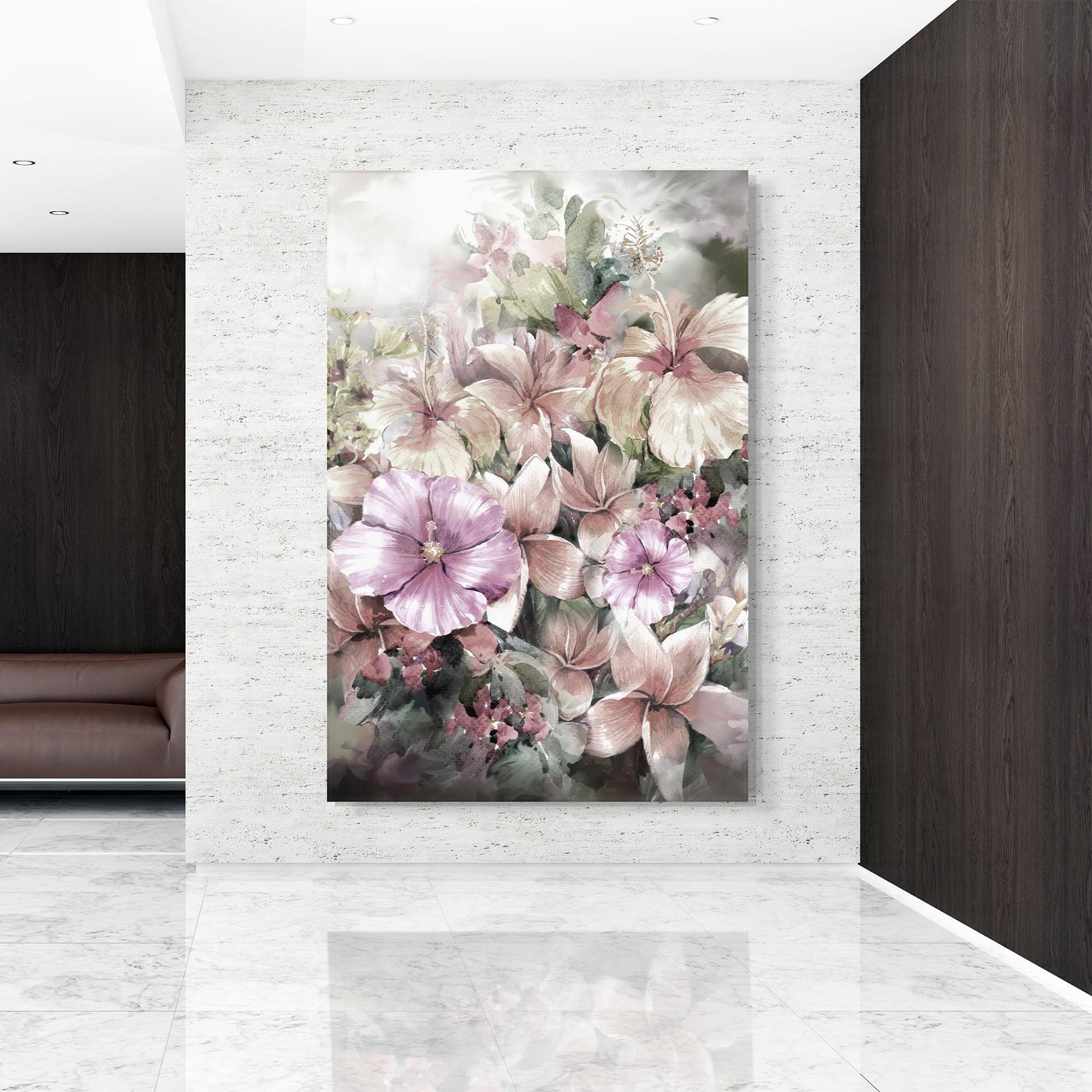 Tablou Sticla Contrastul De Flori mockup 9