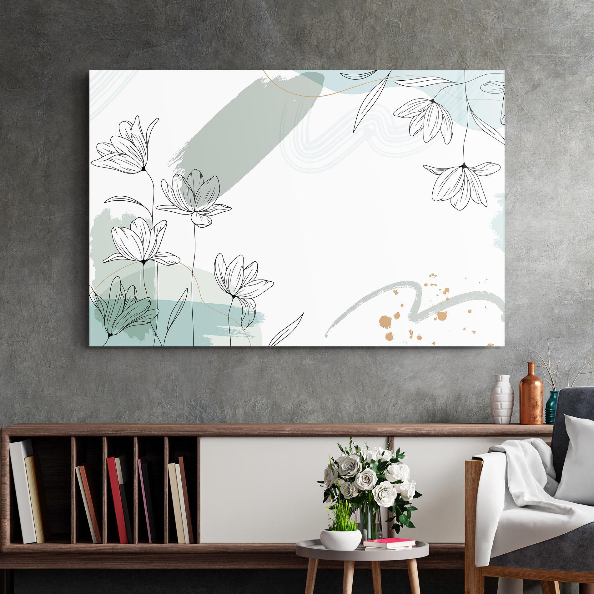 Tablou Sticla Black Blue Line mockup 2