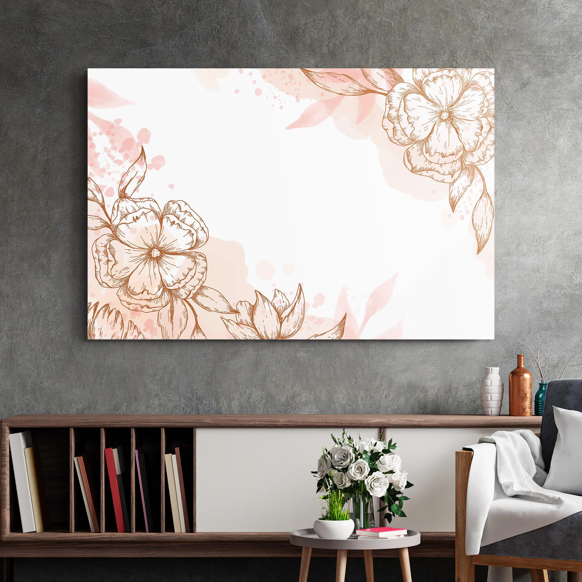 Tablou Sticla Red Brown Line mockup 2