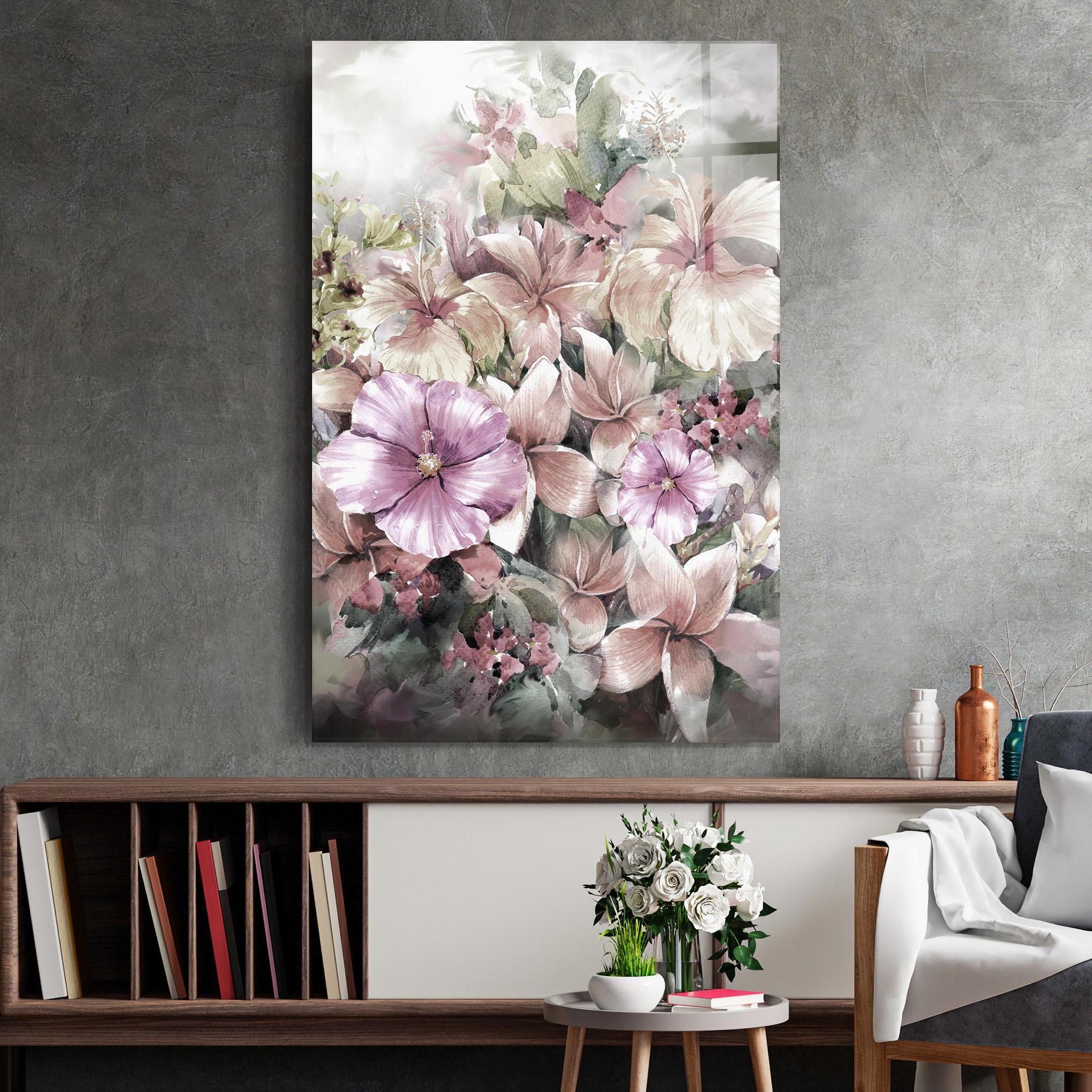 Tablou Sticla Contrastul De Flori mockup 2