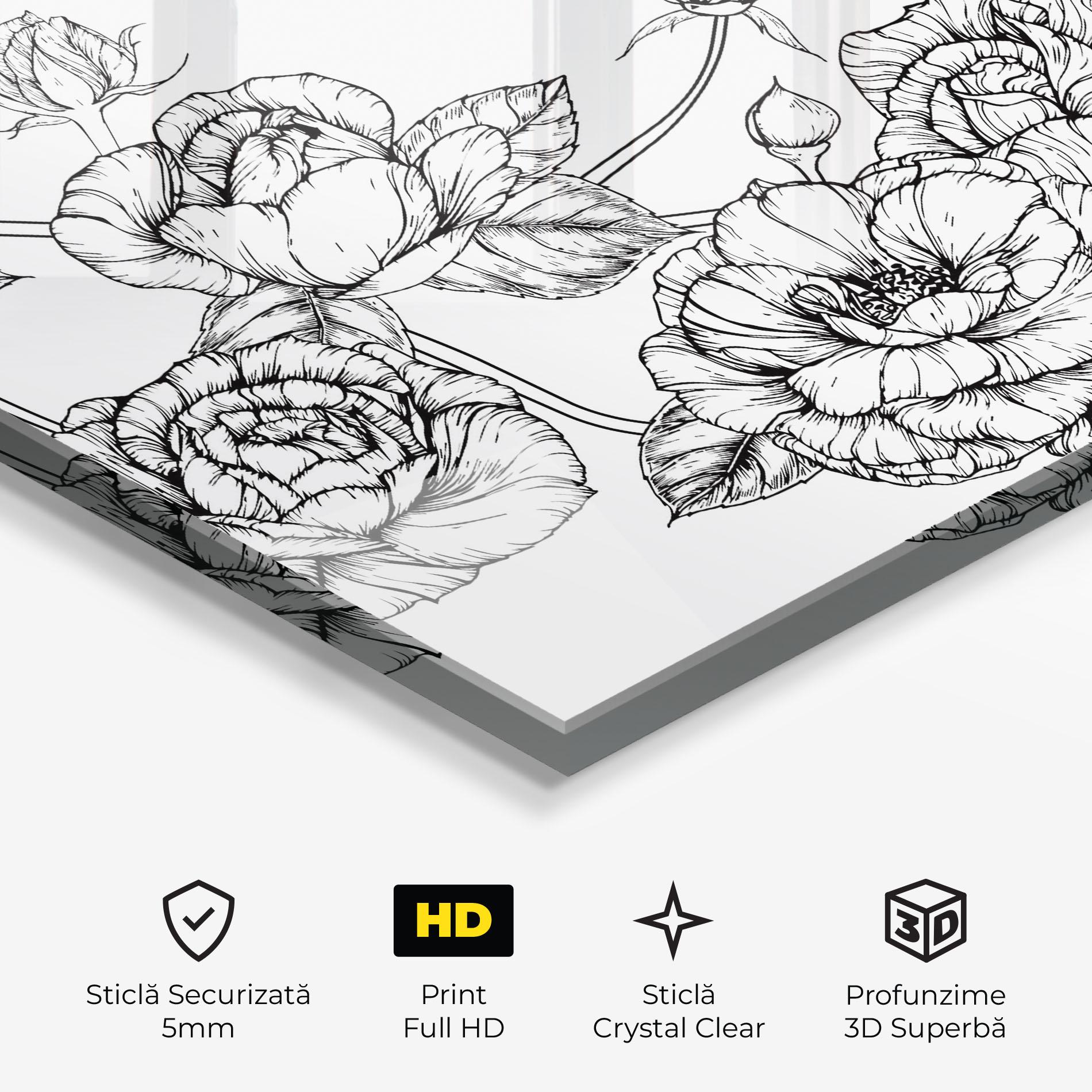 Tablou Sticla Big Roses Line mockup 3
