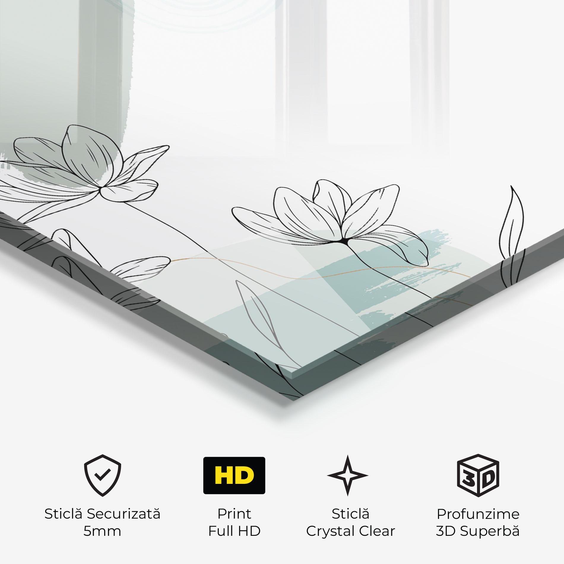 Tablou Sticla Black Blue Line mockup 3