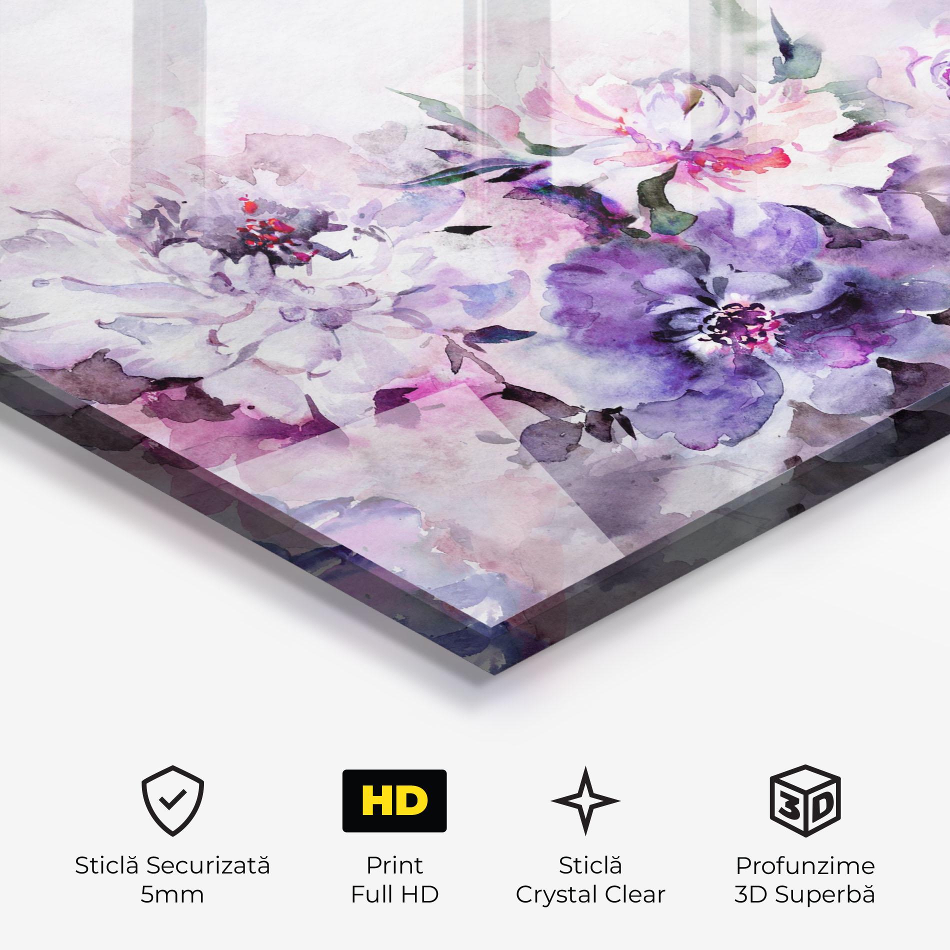 Tablou Sticla Buchet Multicolor mockup 3