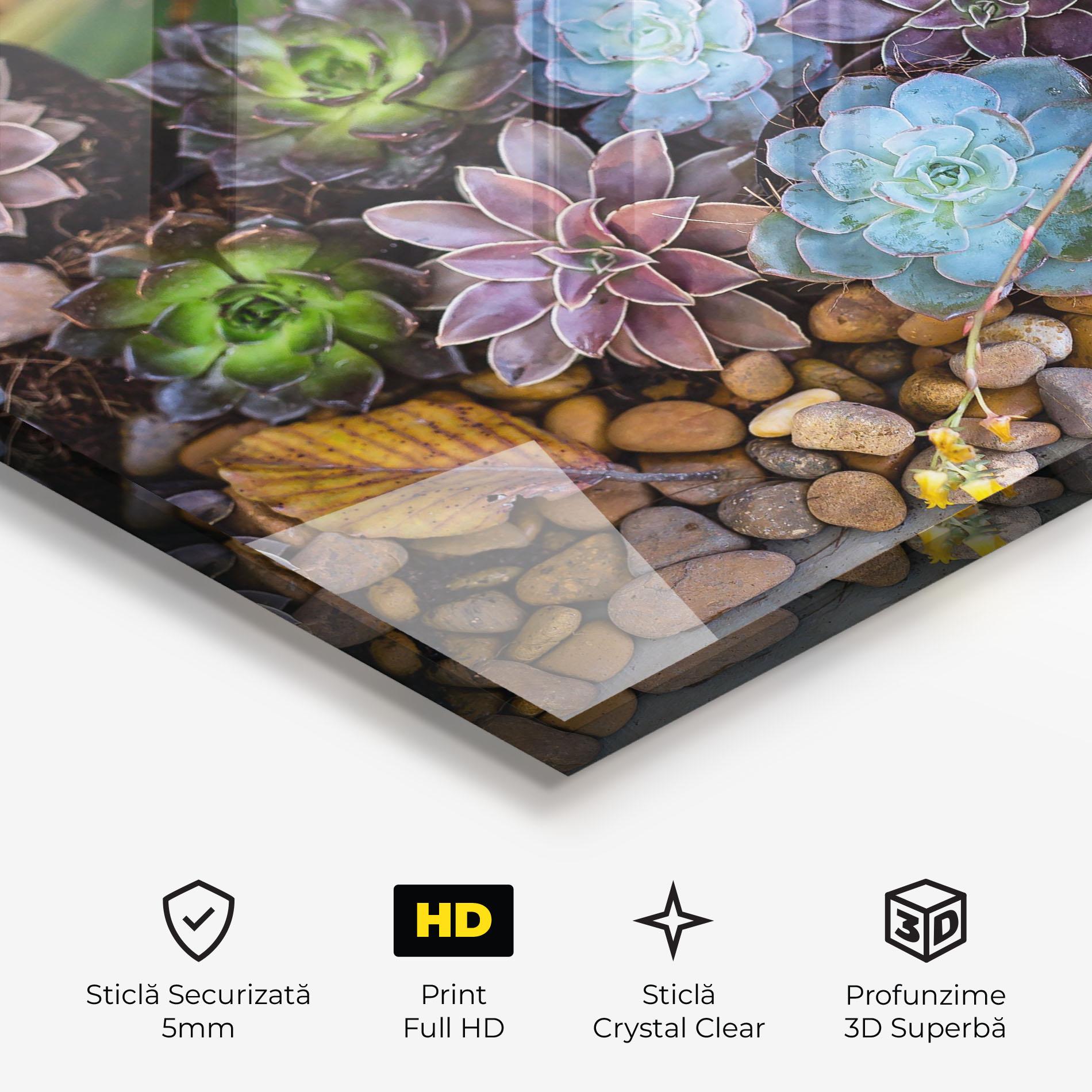 Tablou Sticla Colorful Flowers mockup 3