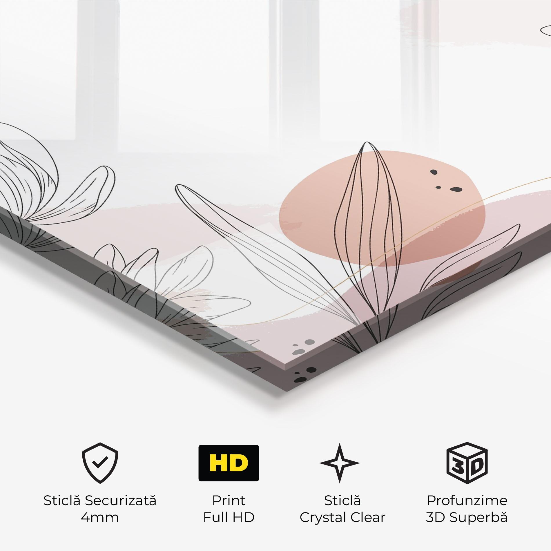 Tablou Sticla Black Pink Line mockup 3