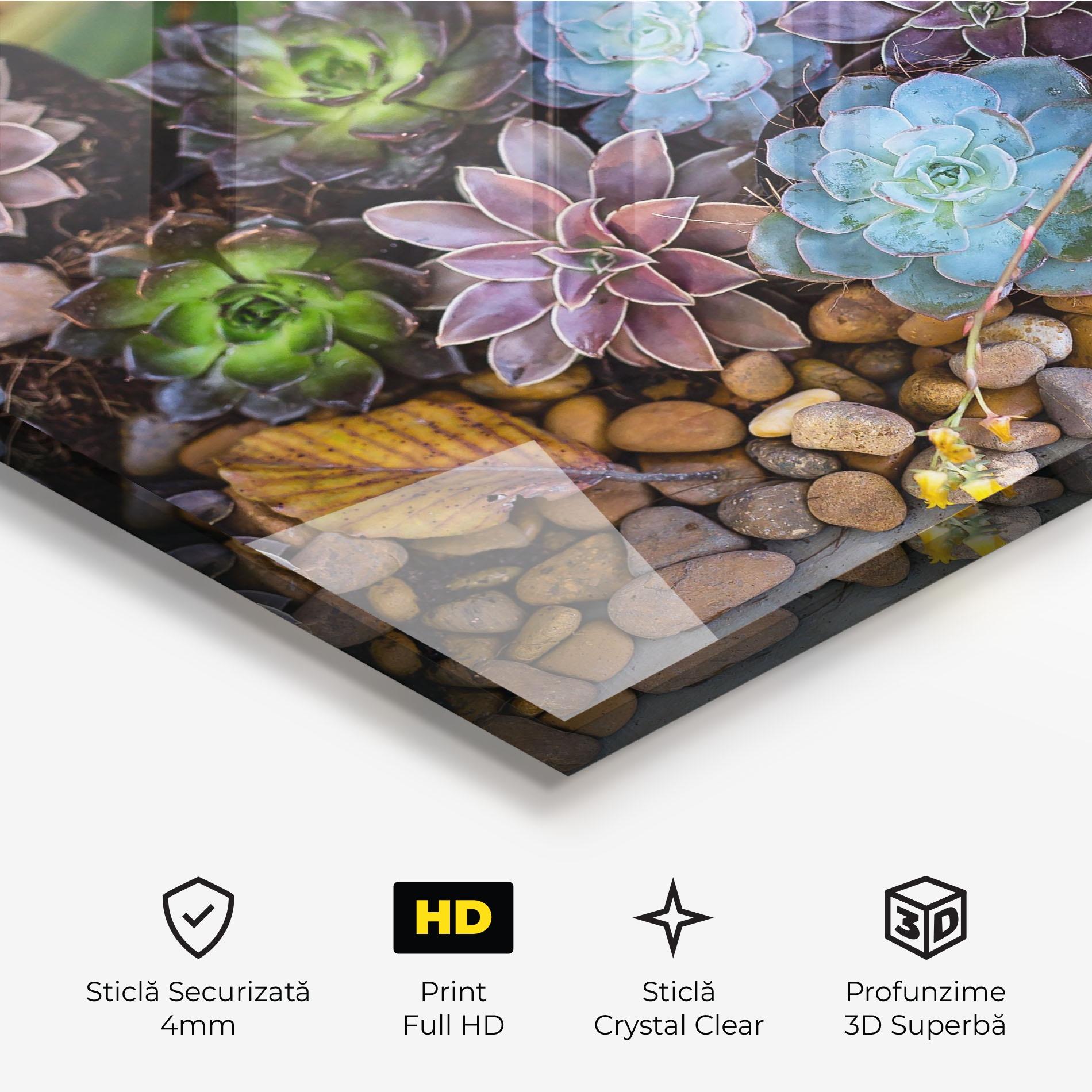 Tablou Sticla Colorful Flowers mockup 3