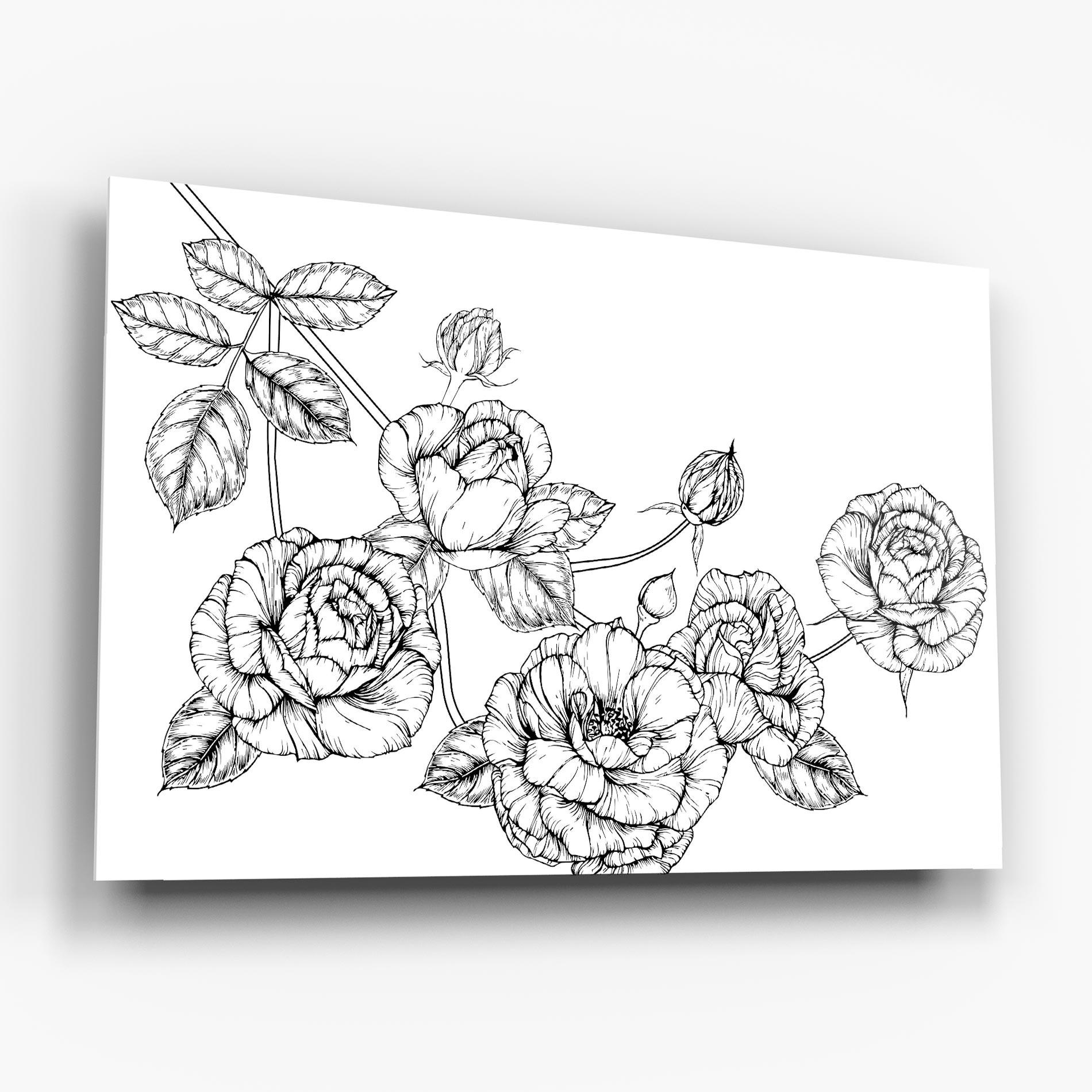 Tablou Sticla Big Roses Line mockup 6