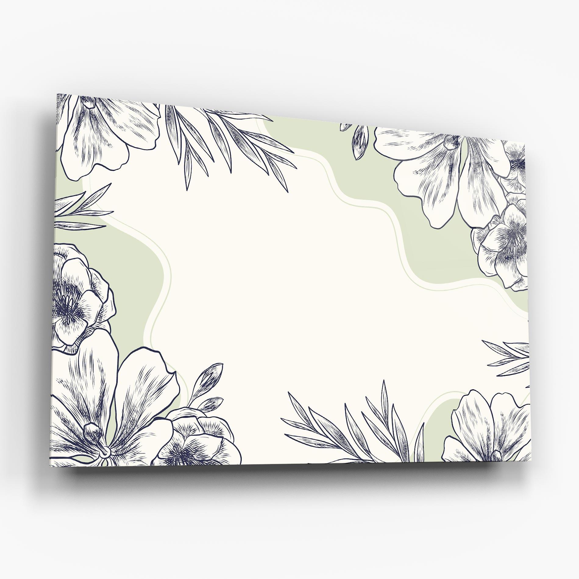 Tablou Sticla Blue Line Green mockup 6