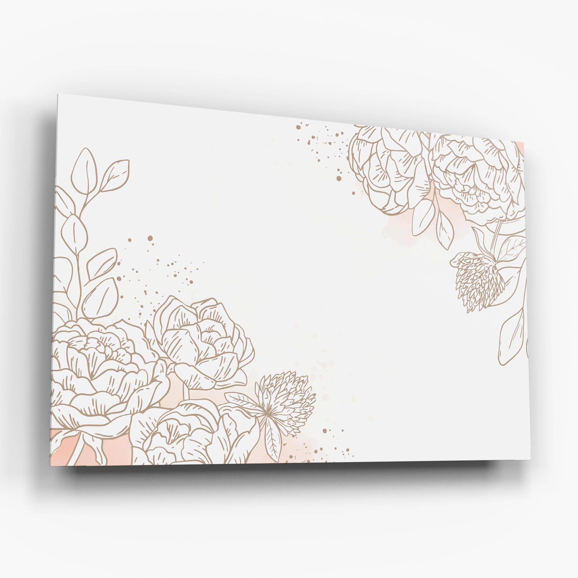 Tablou Sticla Cream Line Flower mockup 6