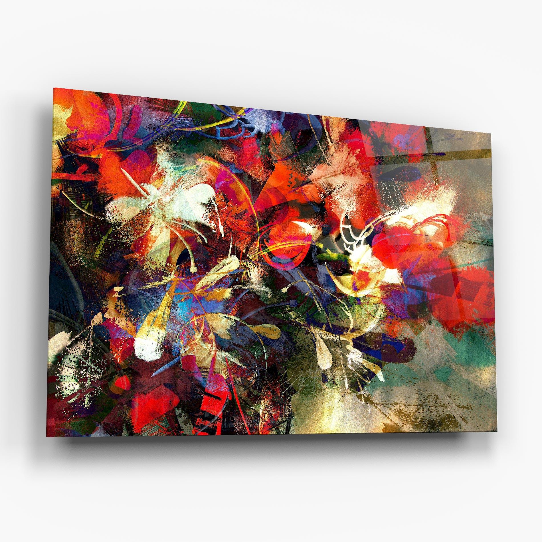 Tablou Sticla Flori Abstracte mockup 6