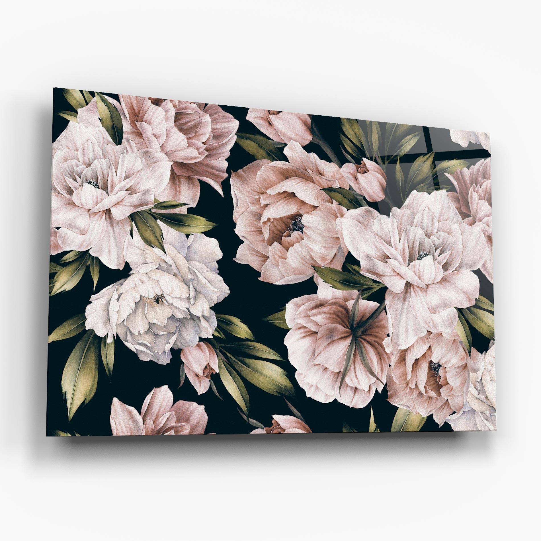 Tablou Sticla Flori De Bujori mockup 6
