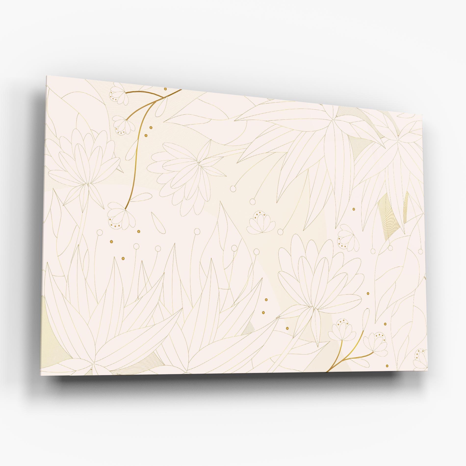 Tablou Sticla Flower Cream Line mockup 6