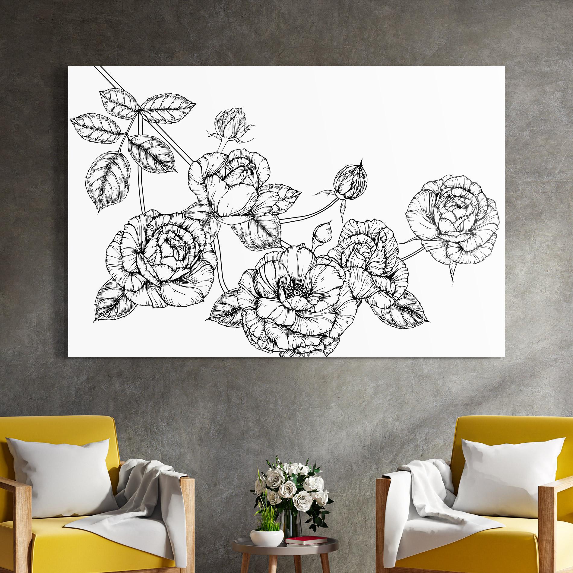 Tablou Sticla Big Roses Line mockup 4