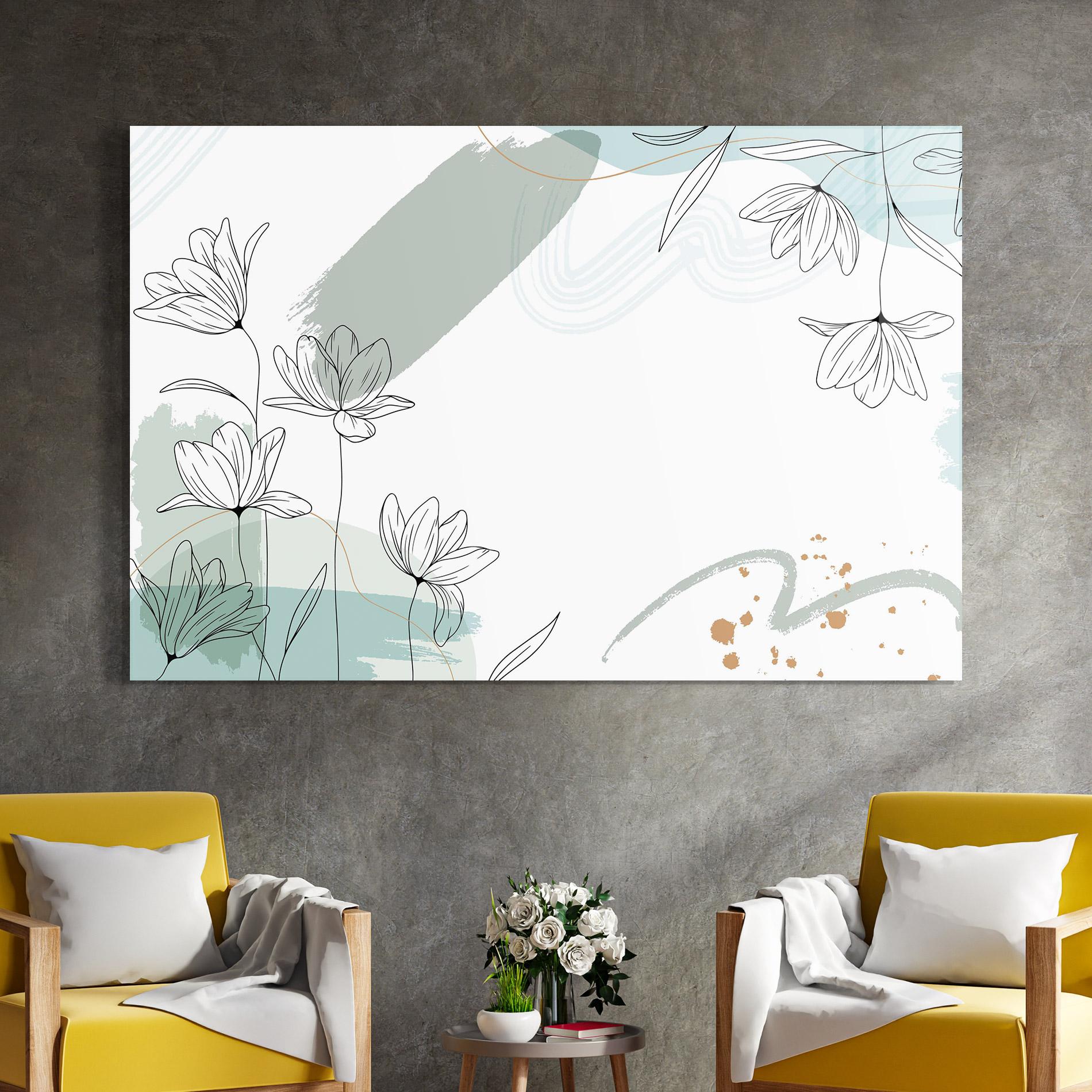 Tablou Sticla Black Blue Line mockup 4