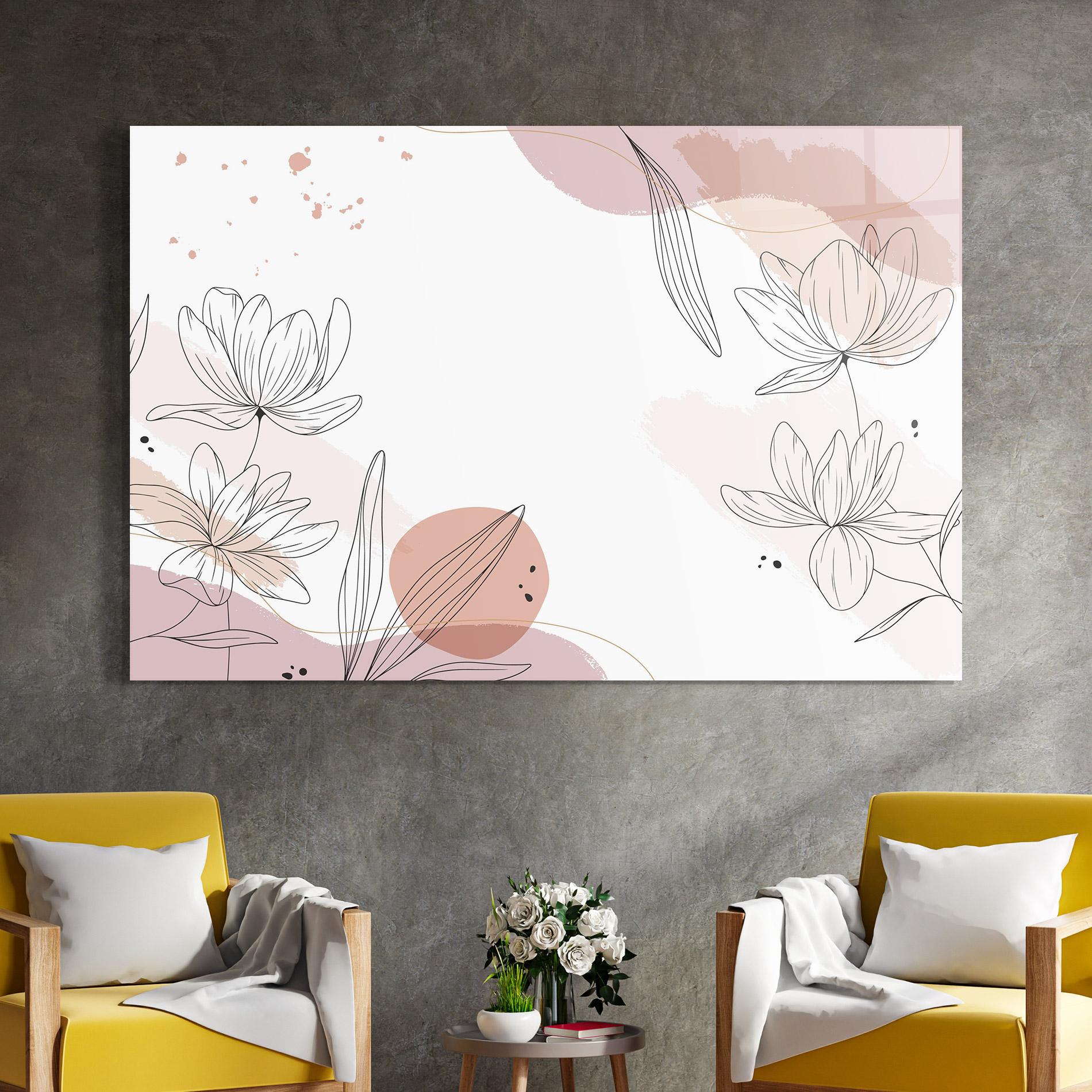 Tablou Sticla Black Pink Line mockup 4