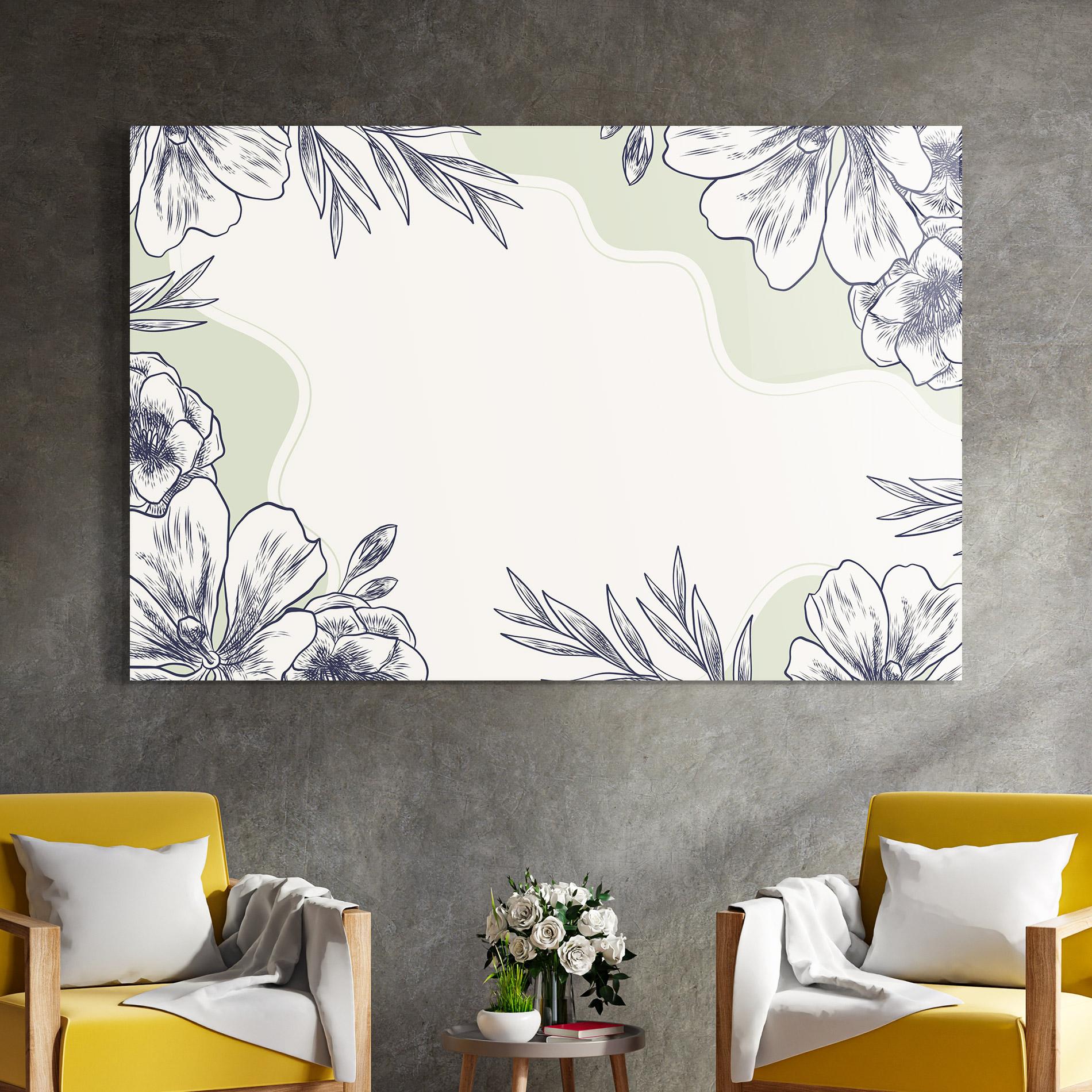 Tablou Sticla Blue Line Green mockup 4