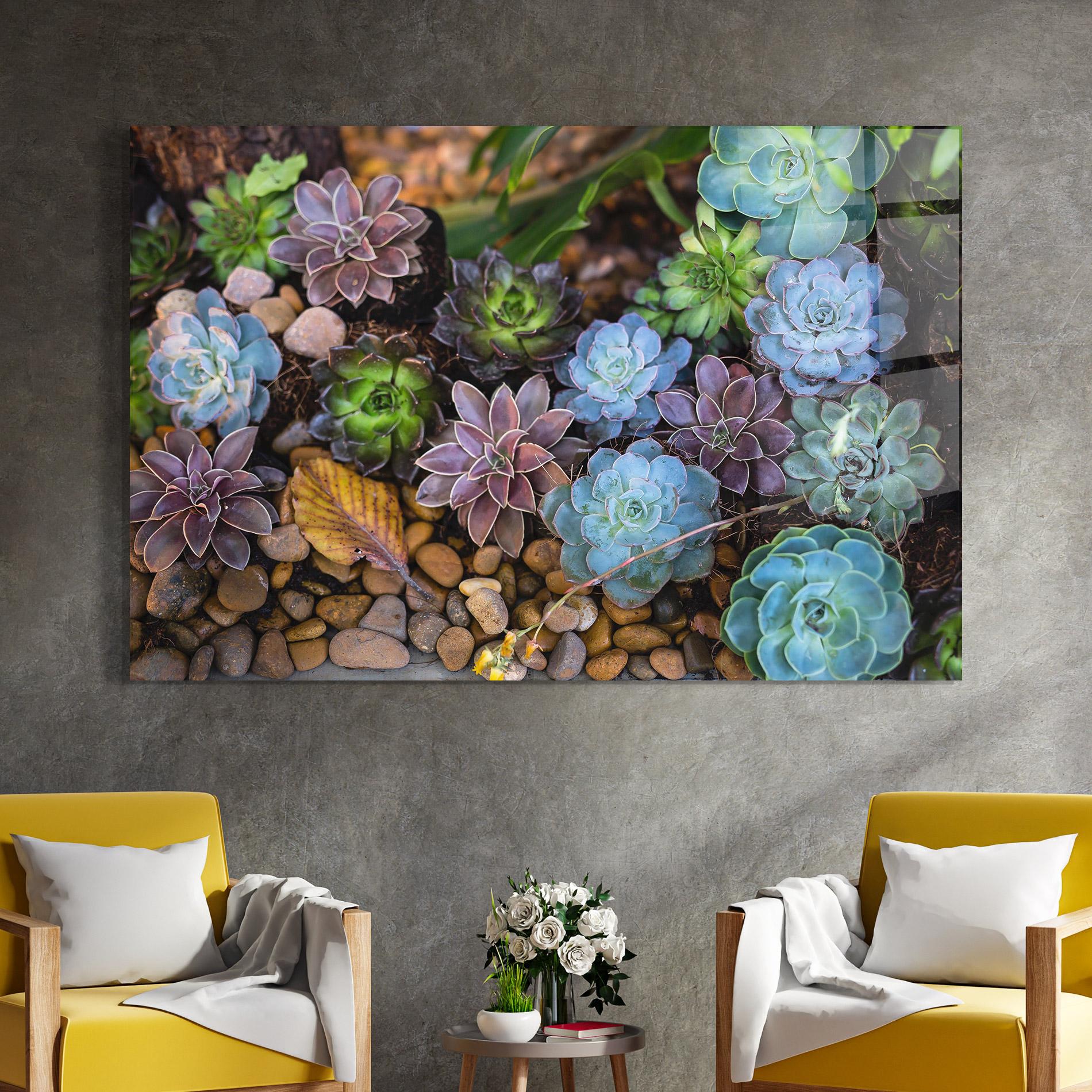 Tablou Sticla Colorful Flowers mockup 4