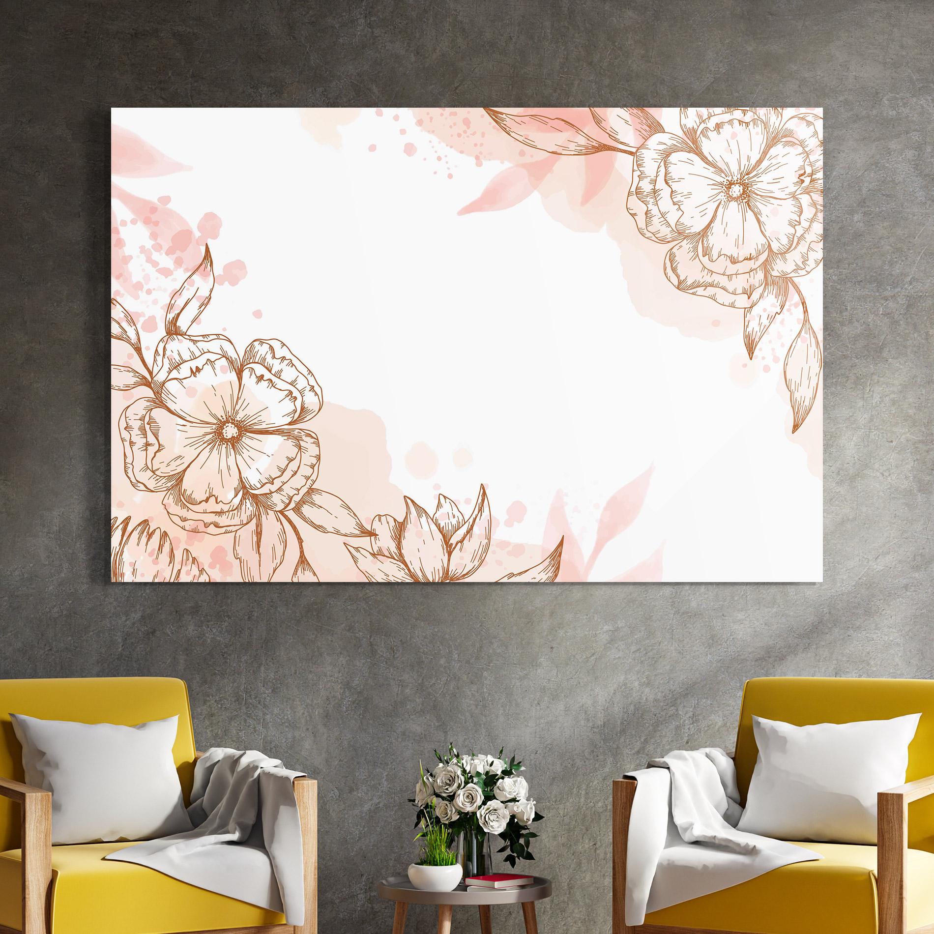 Tablou Sticla Red Brown Line mockup 4