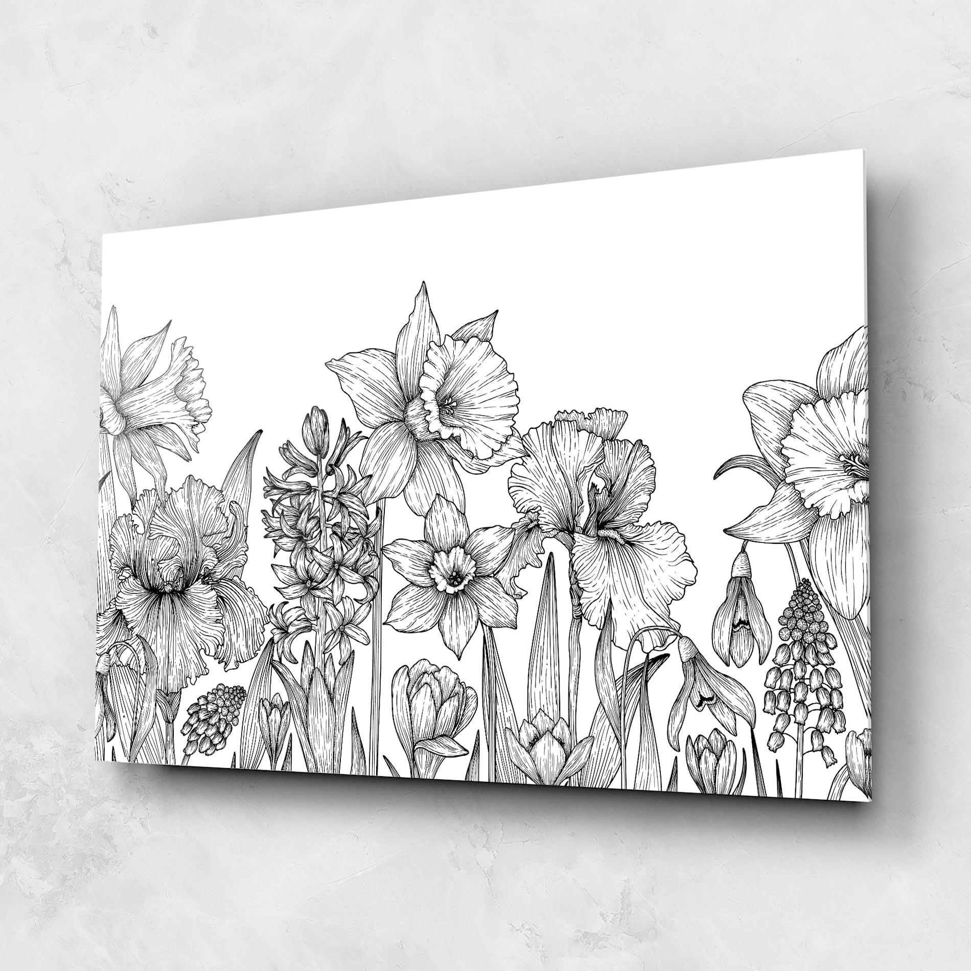 Tablou Sticla Black Line Plant mockup 1