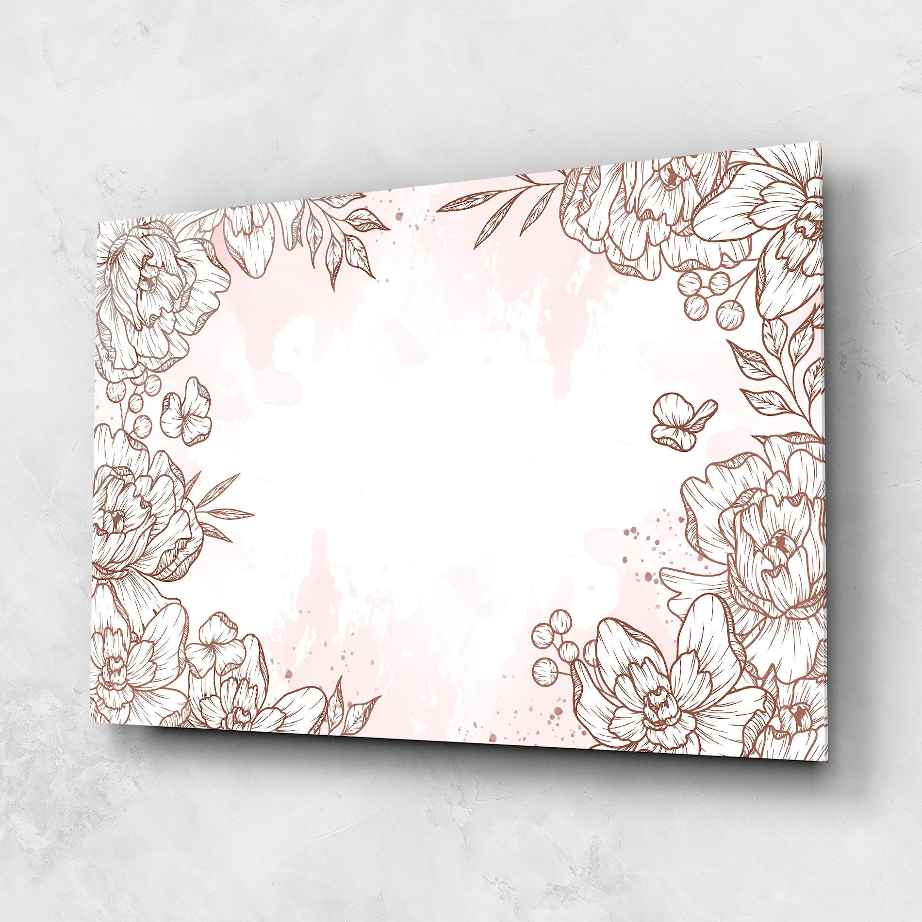 Tablou Sticla Brown Flower Line mockup 1