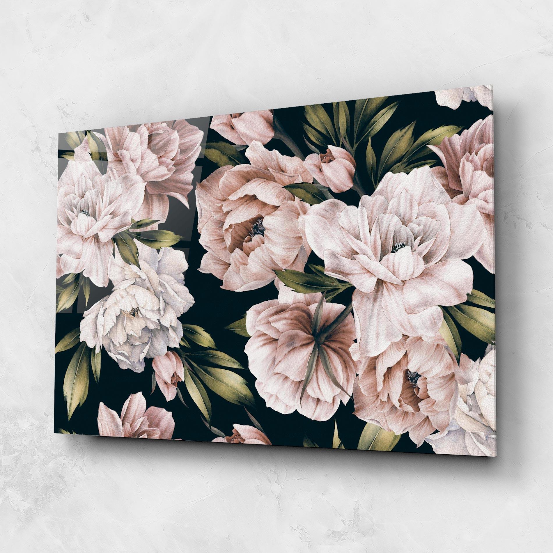 Tablou Sticla Flori De Bujori mockup 1
