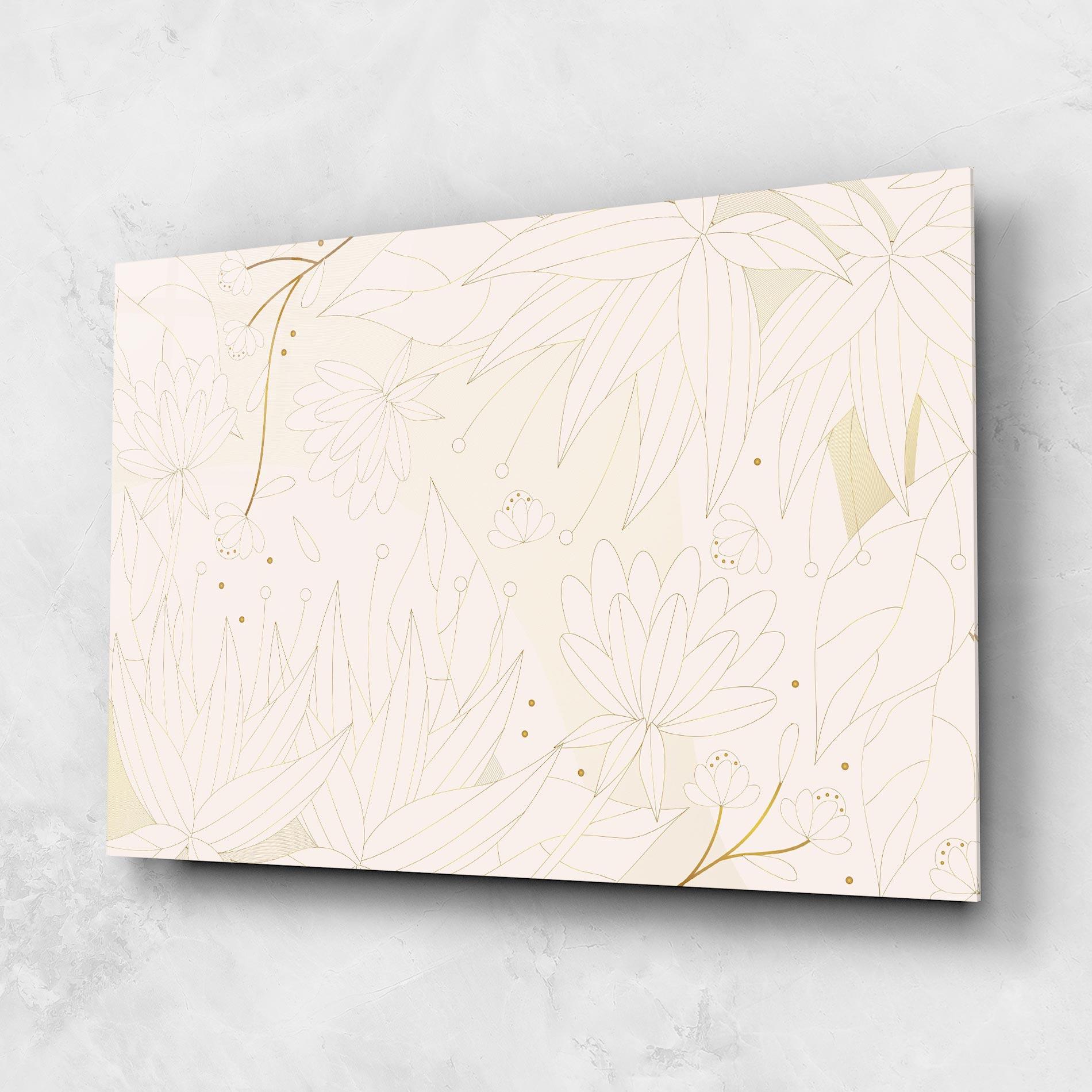 Tablou Sticla Flower Cream Line mockup 1