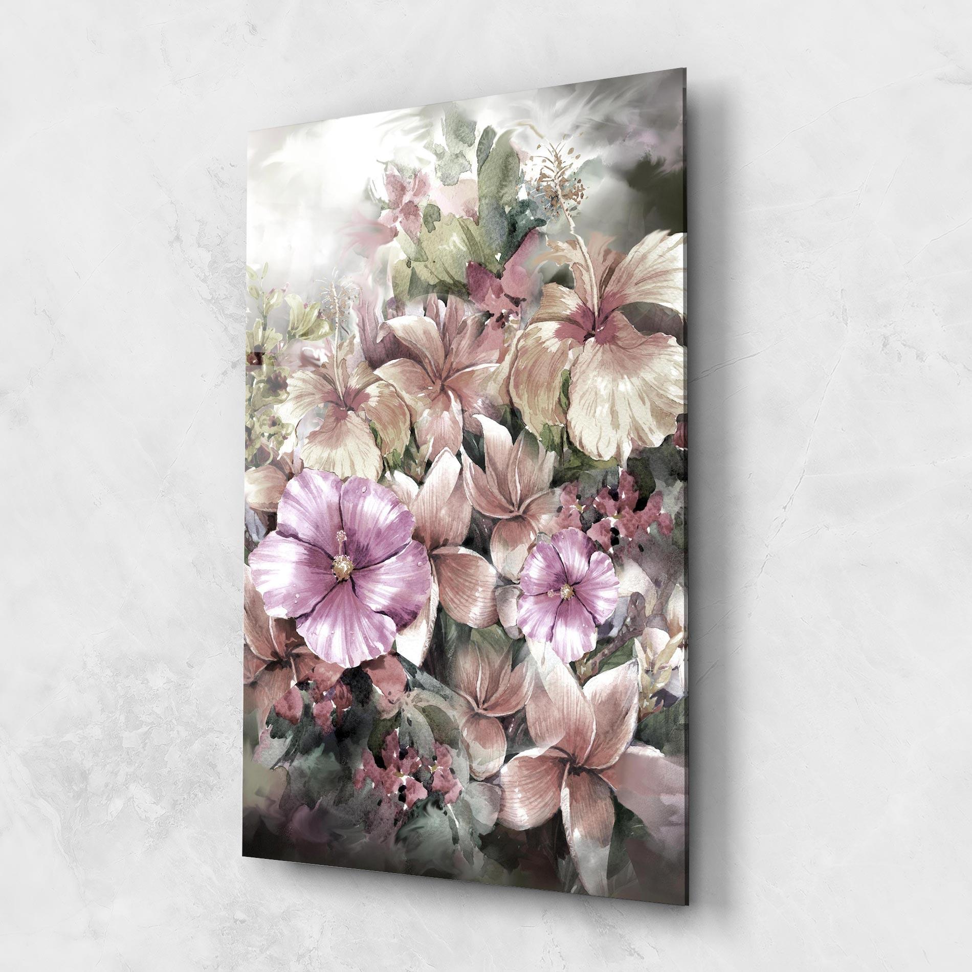 Tablou Sticla Contrastul De Flori mockup 1