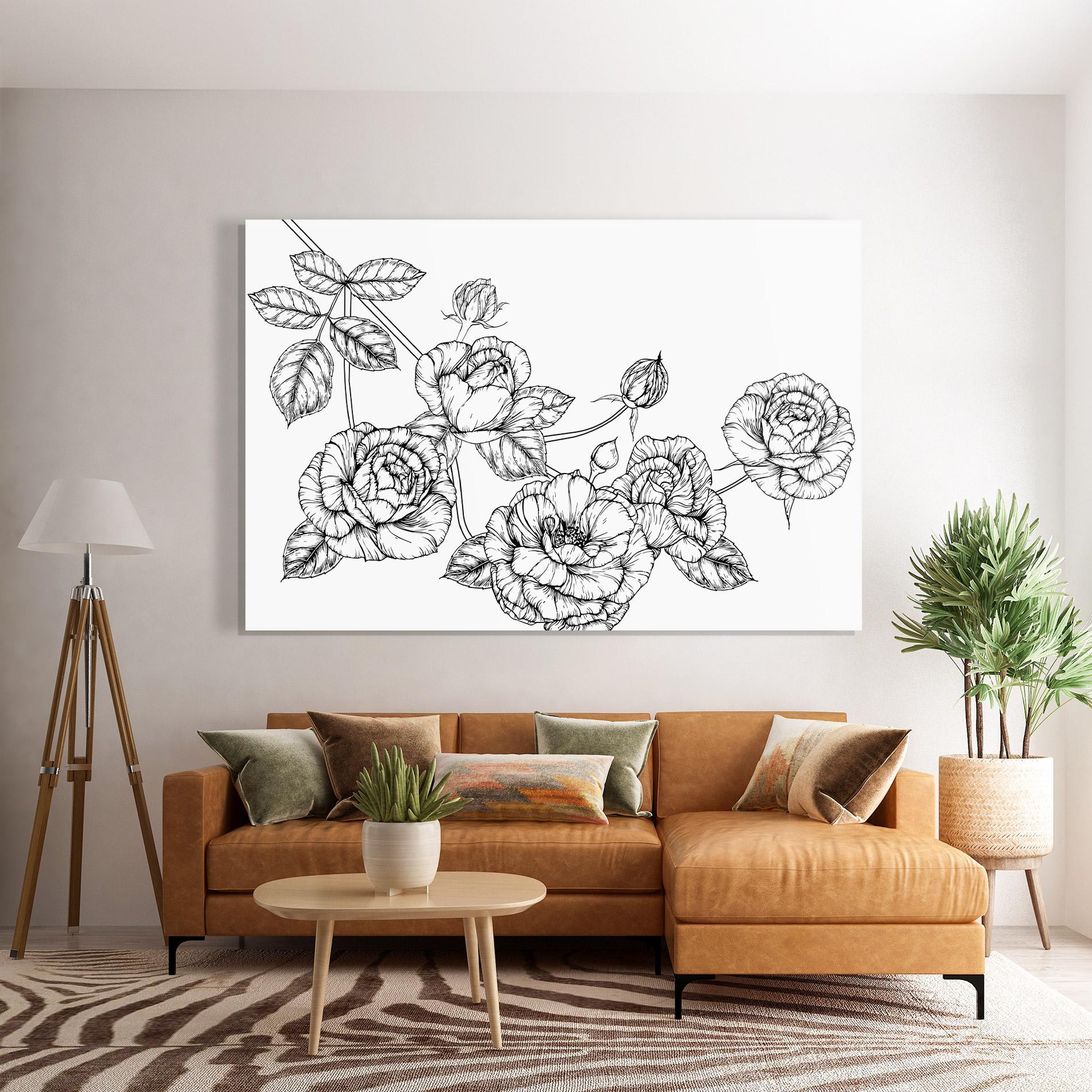 Tablou Sticla Big Roses Line mockup 7