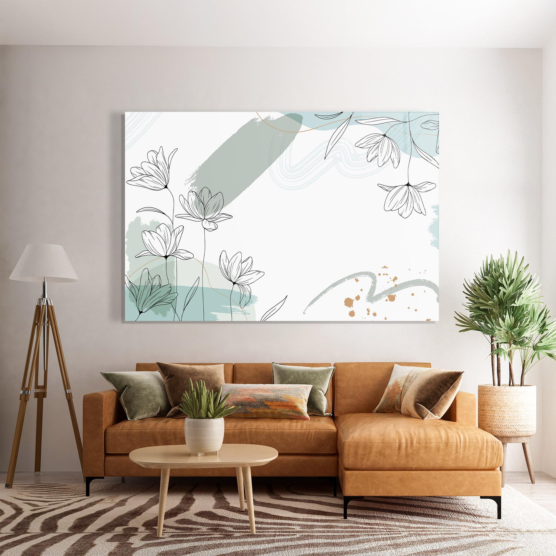 Tablou Sticla Black Blue Line mockup 7