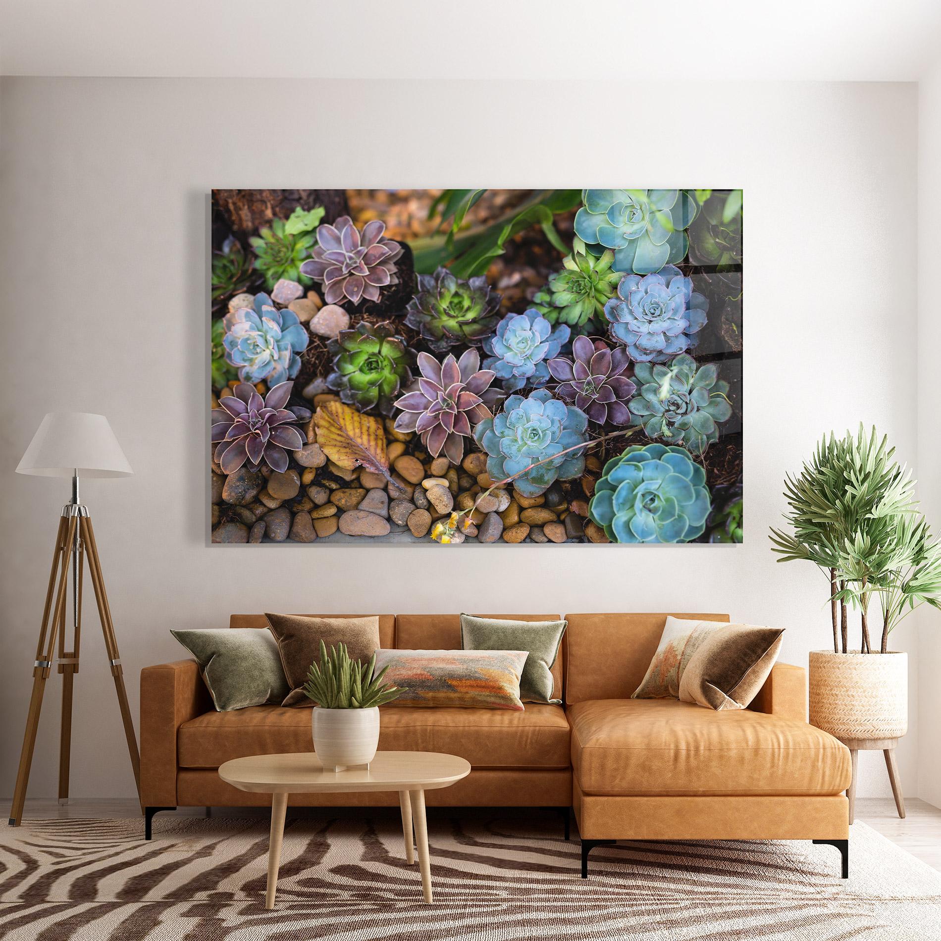 Tablou Sticla Colorful Flowers mockup 7