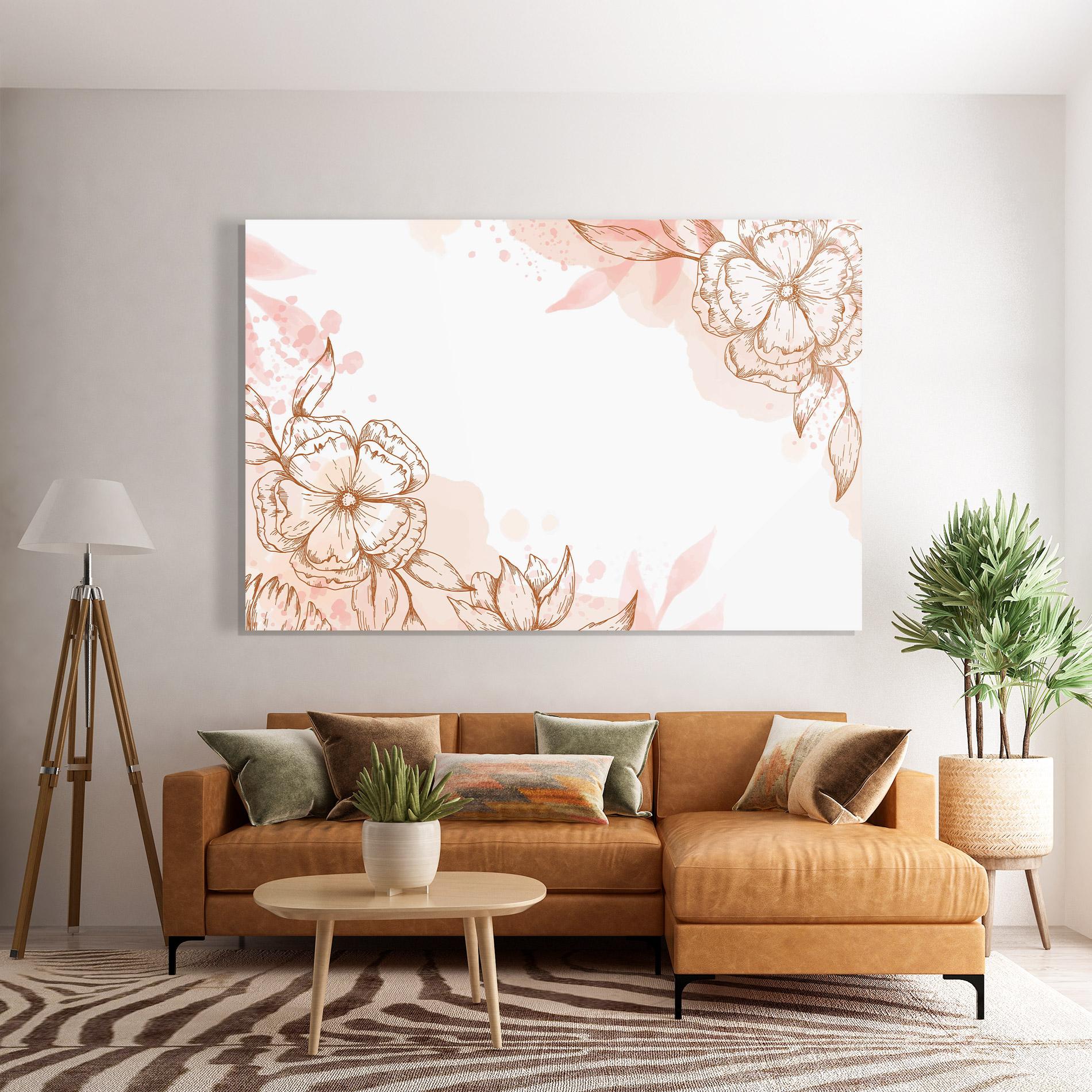 Tablou Sticla Red Brown Line mockup 7