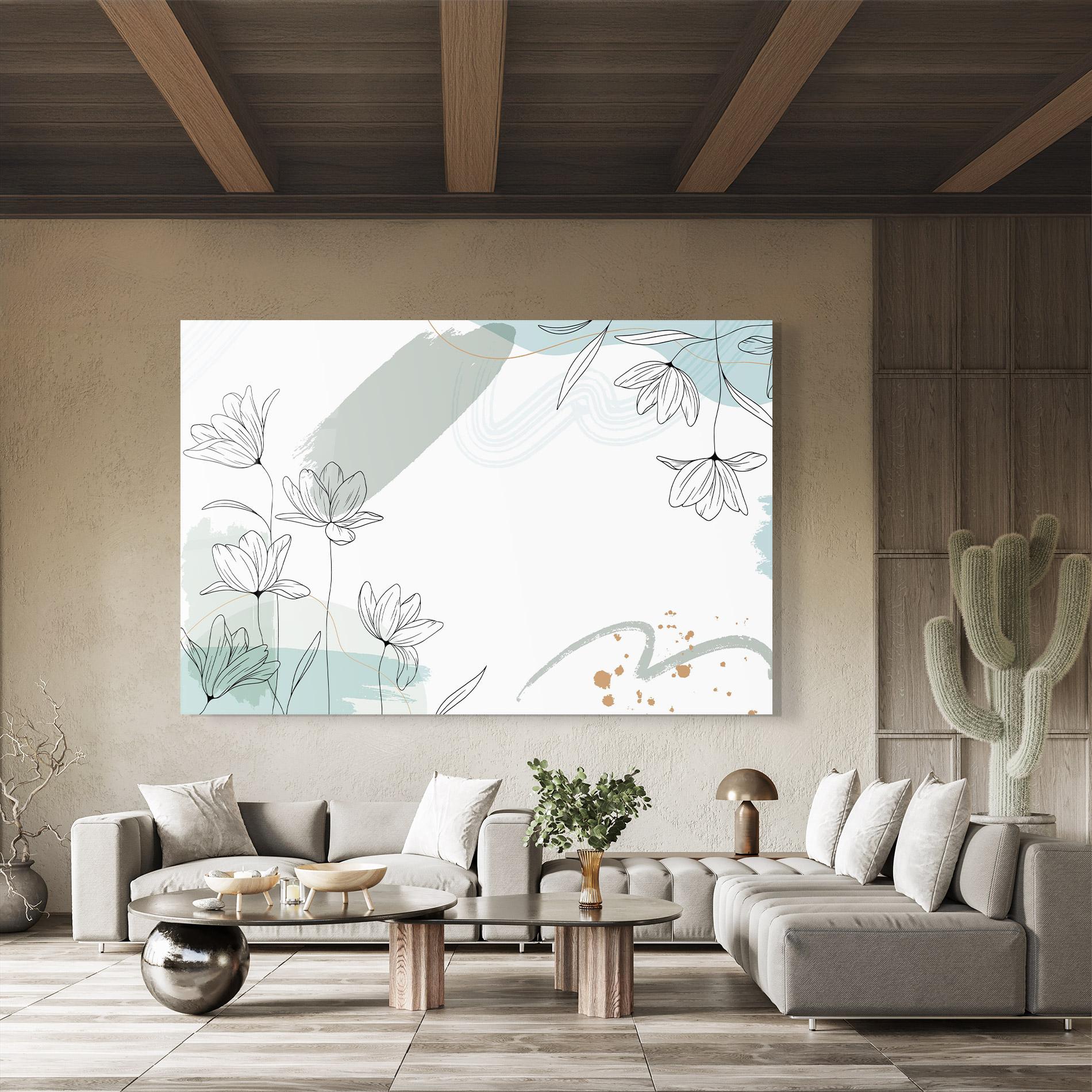 Tablou Sticla Black Blue Line mockup 8