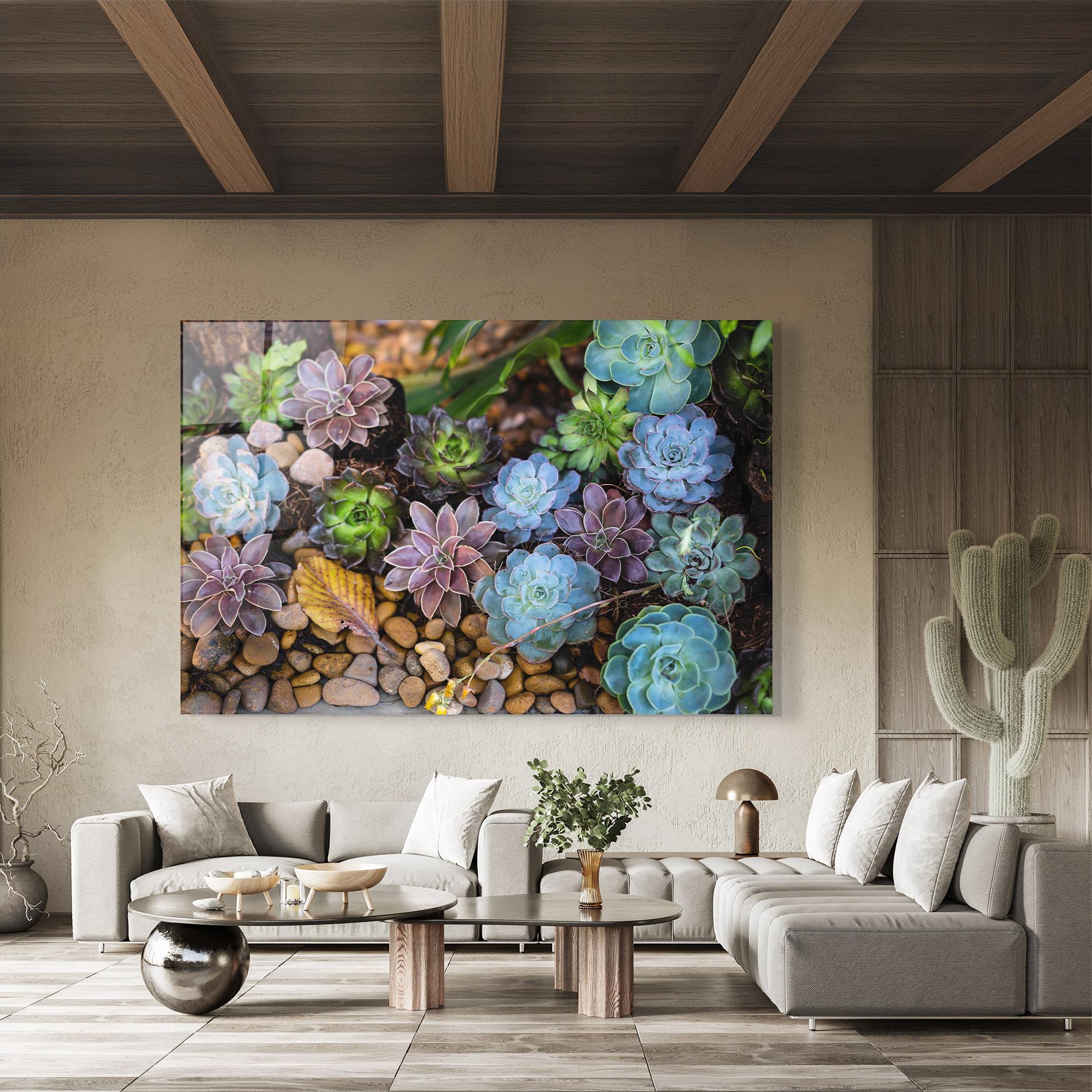 Tablou Sticla Colorful Flowers mockup 8