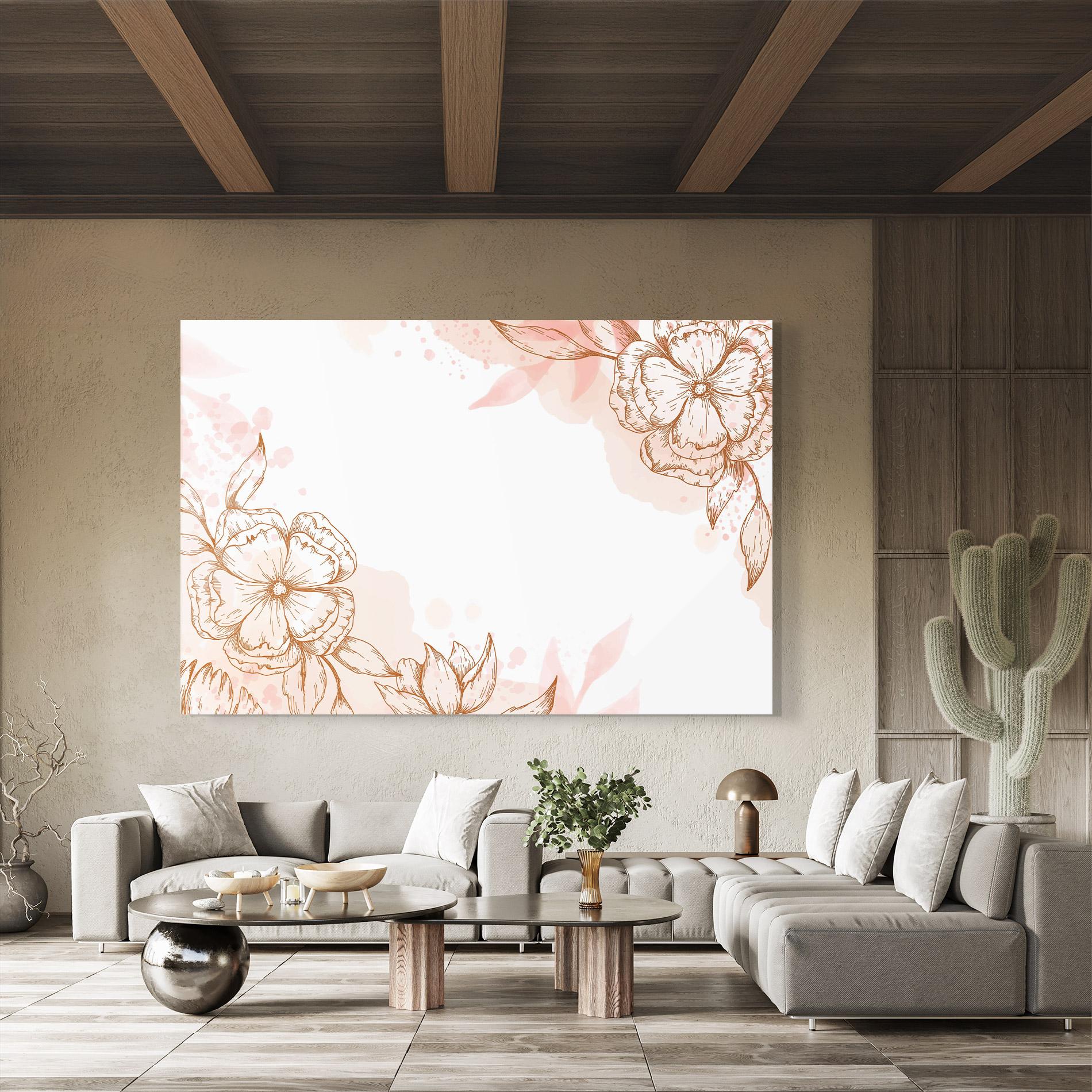 Tablou Sticla Red Brown Line mockup 8