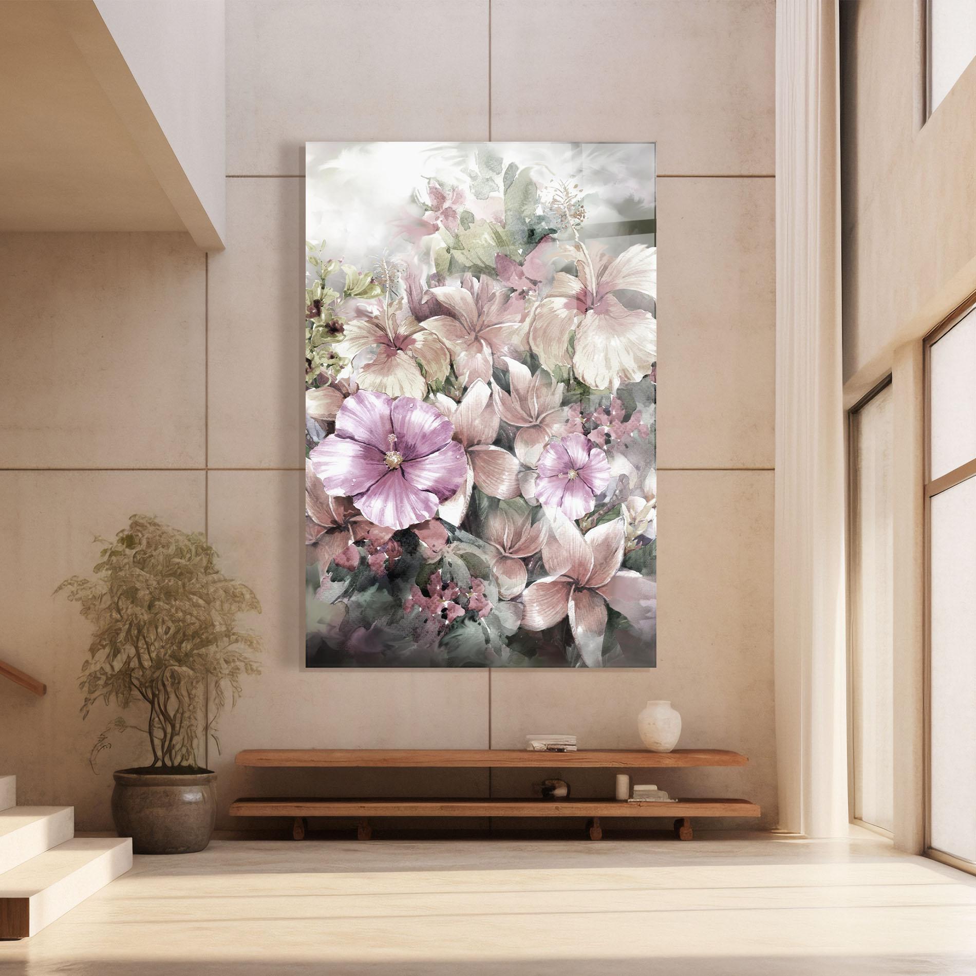 Tablou Sticla Contrastul De Flori mockup 8