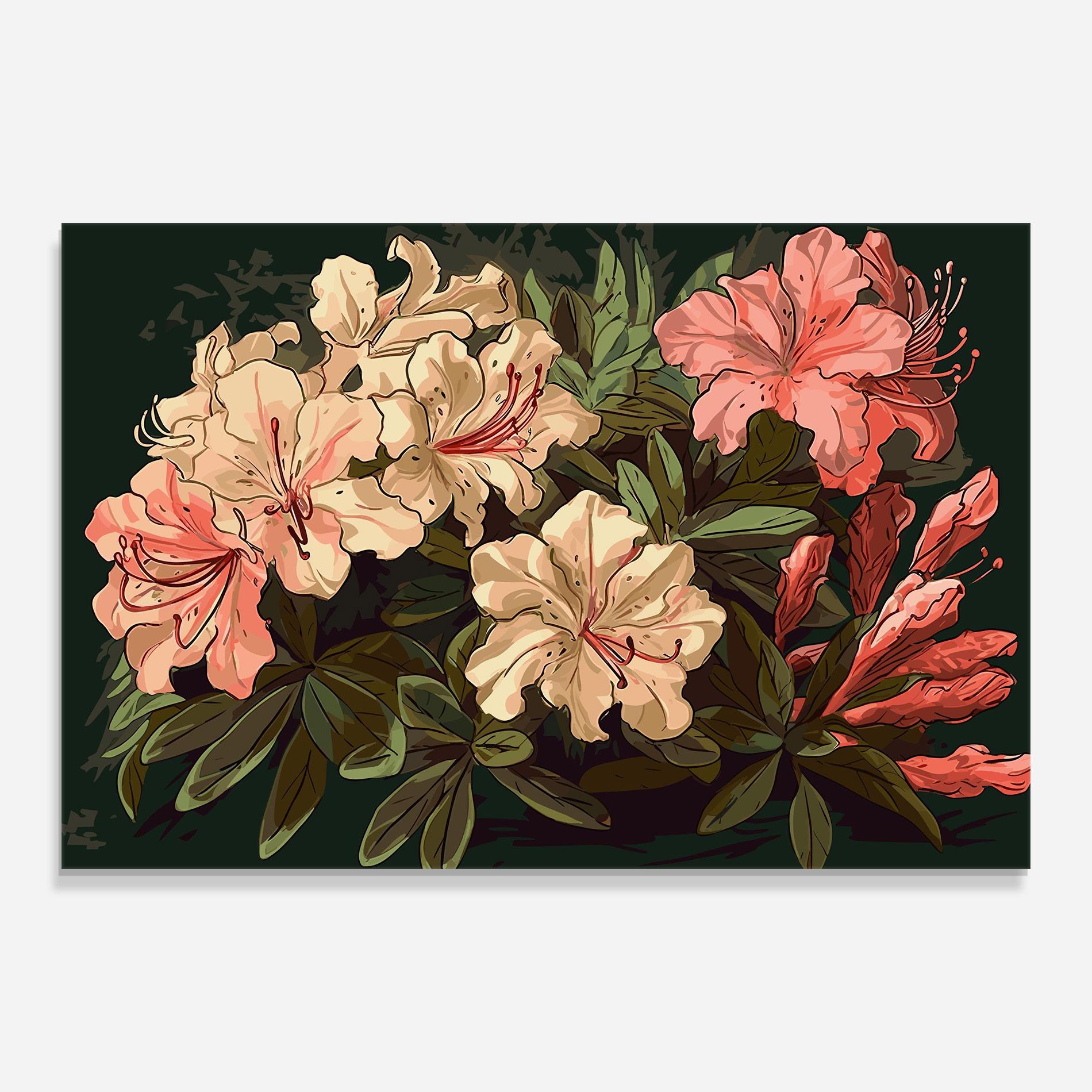 Tablou Sticla Exotic Flowers Art mockup 0